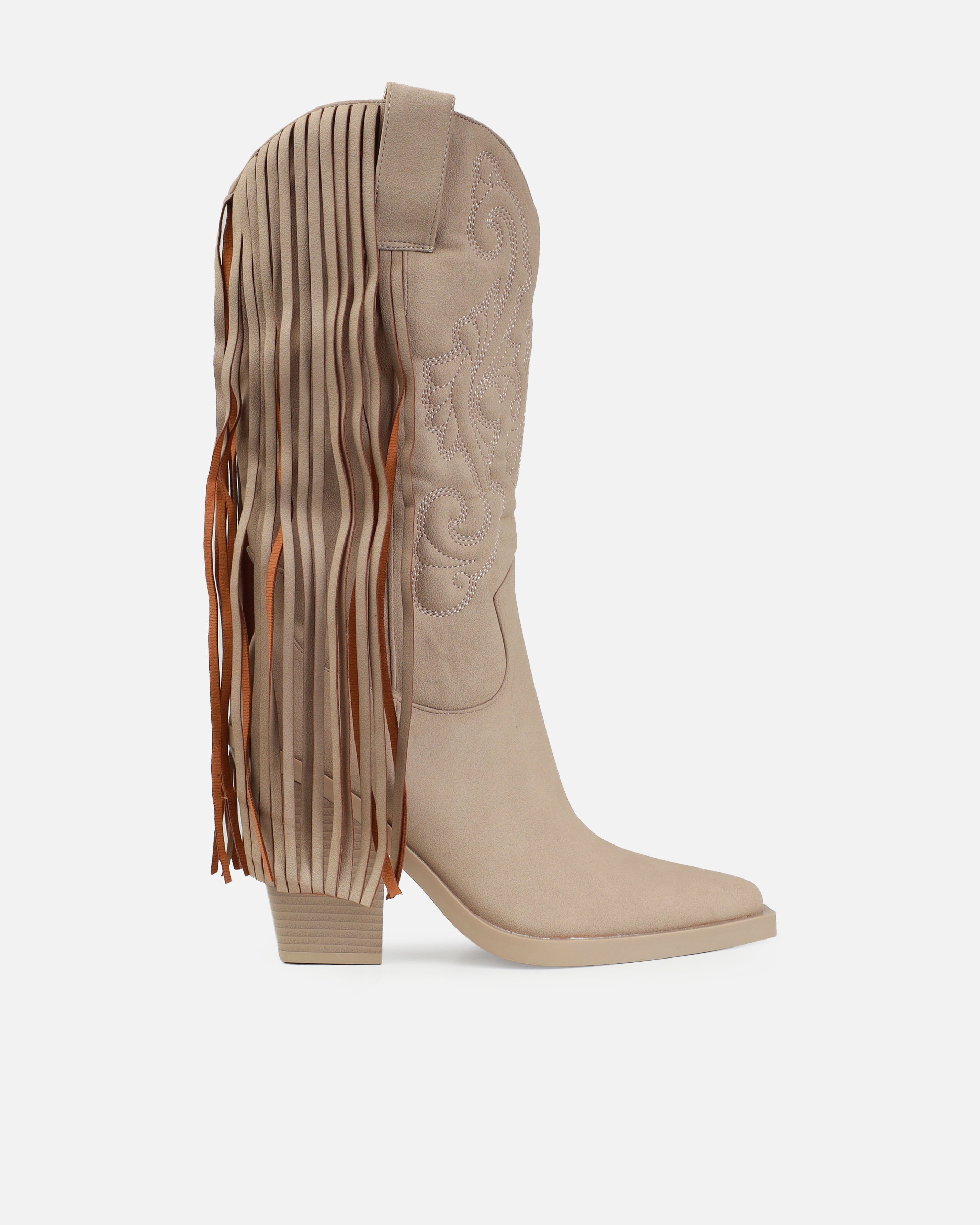Tasha Ghouri Andrew Stone Tassle Calf Western Boots | SIMMI London