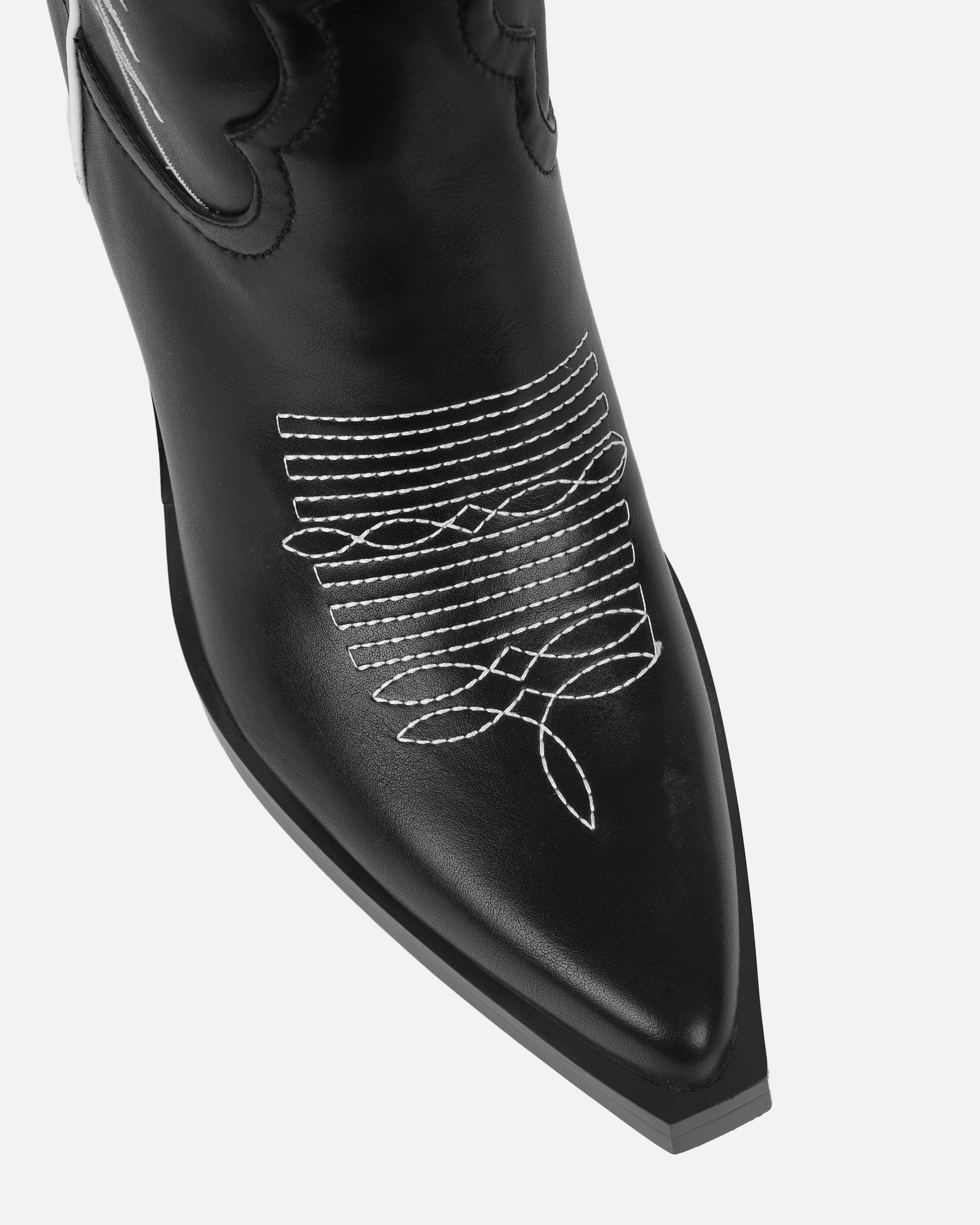 Eagon Black Knee High Western Boots | SIMMI London