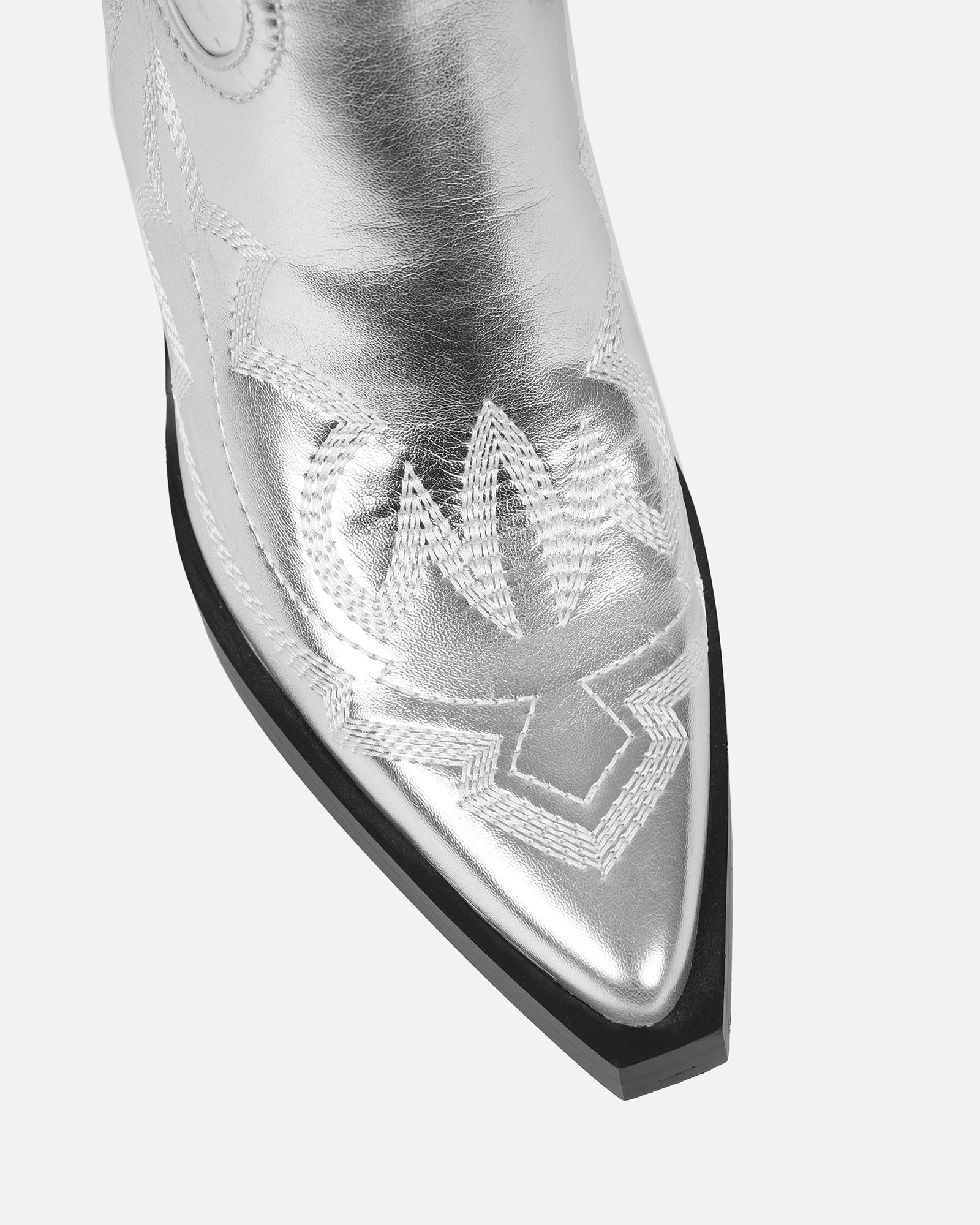 Everest Silver Metallic Western Boots | SIMMI London
