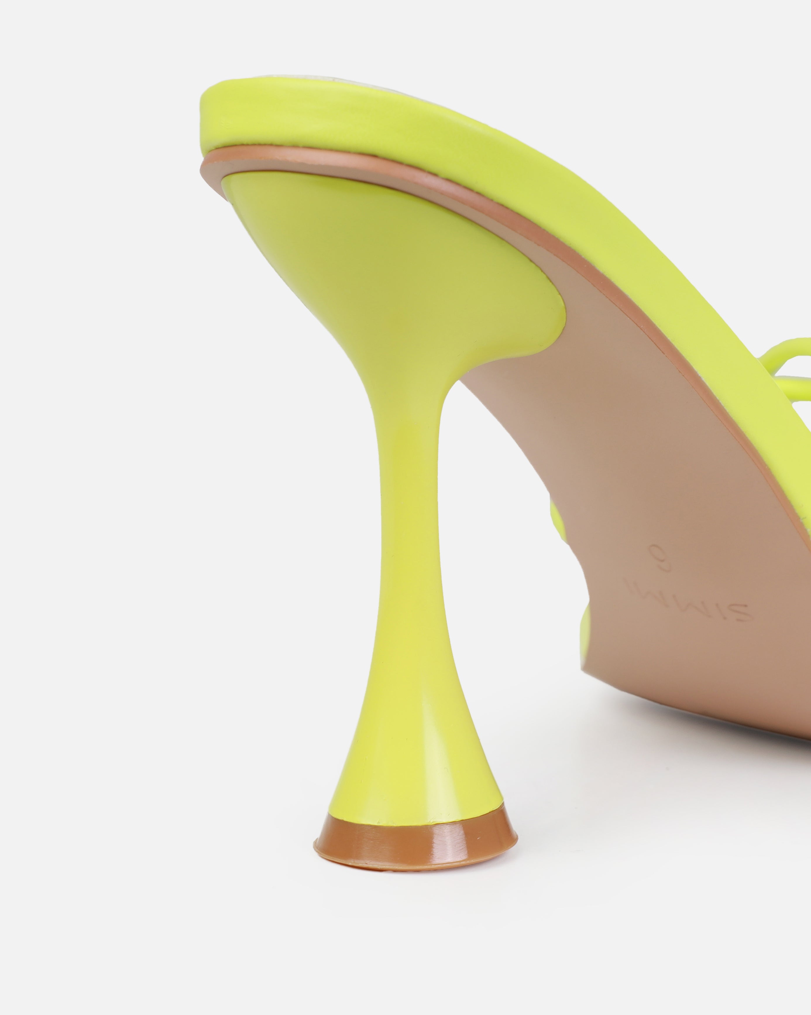 Damarai Lime Mid Heel Toe Thong Mules | SIMMI London