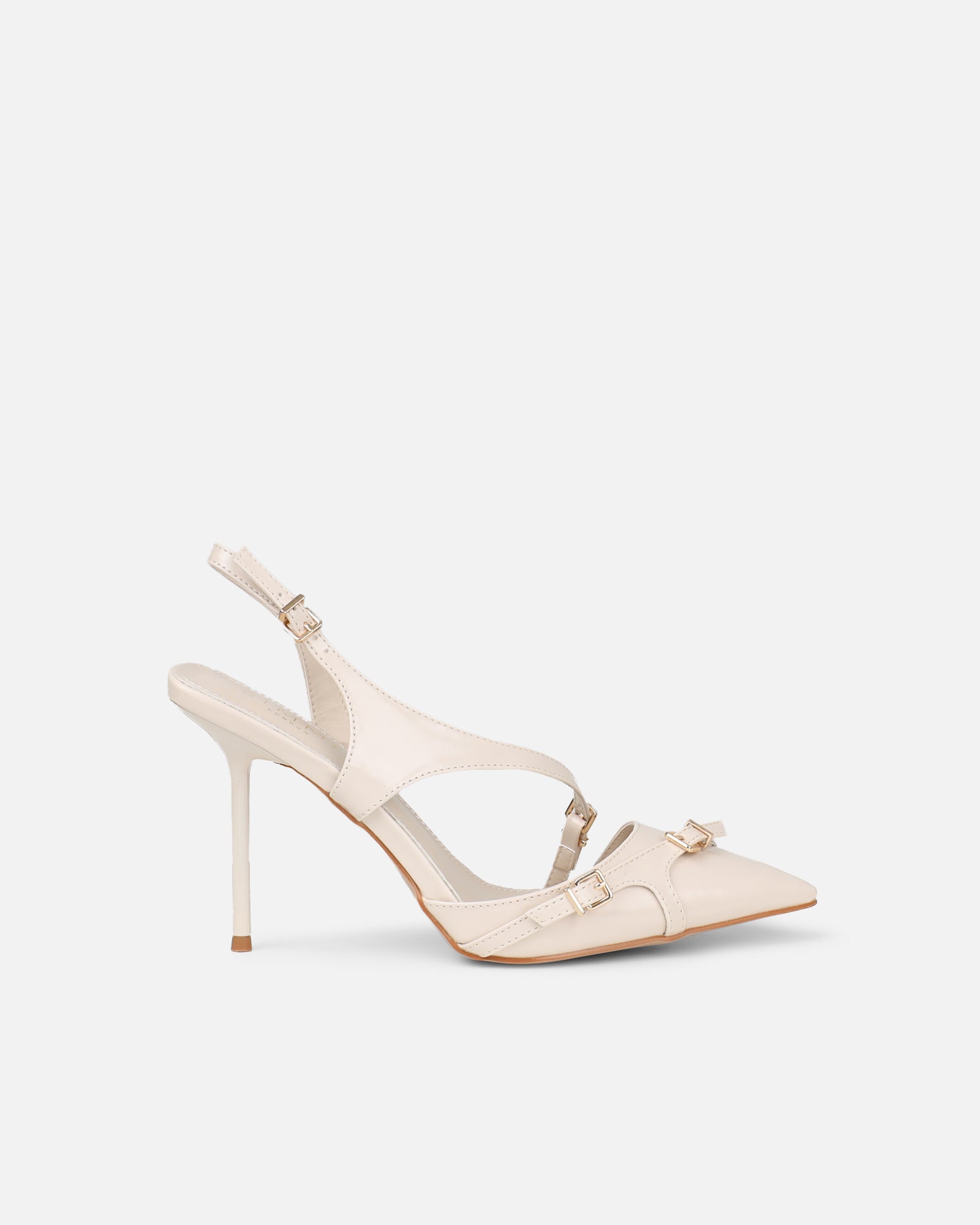 Vale stone box harness detail court shoes | SIMMI London