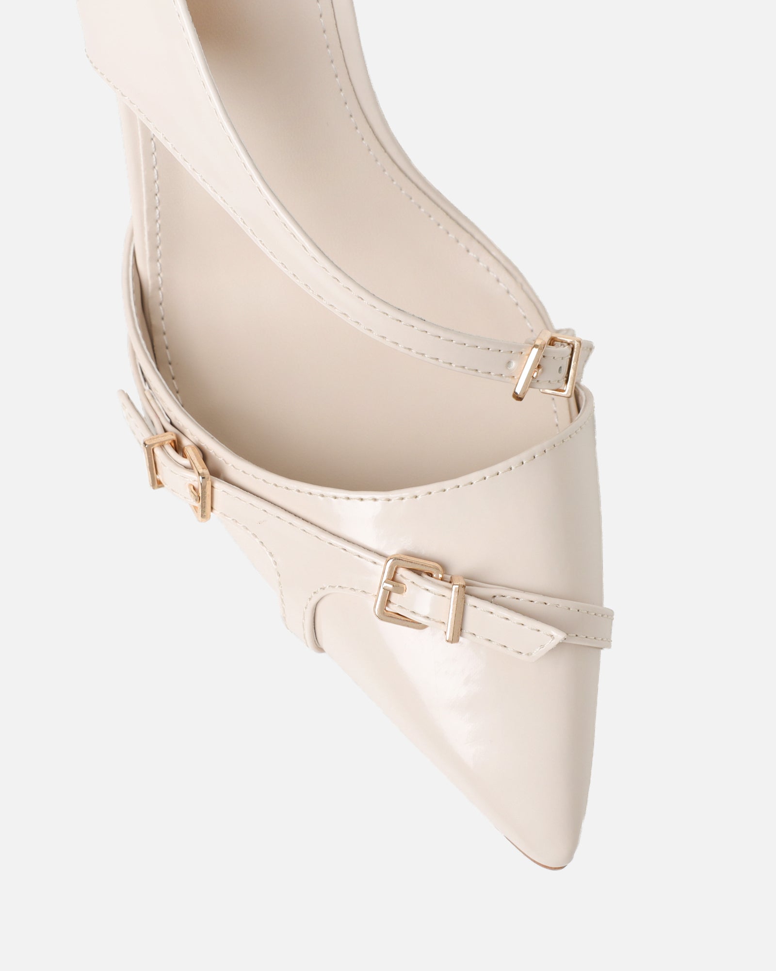 Vale stone box harness detail court shoes | SIMMI London