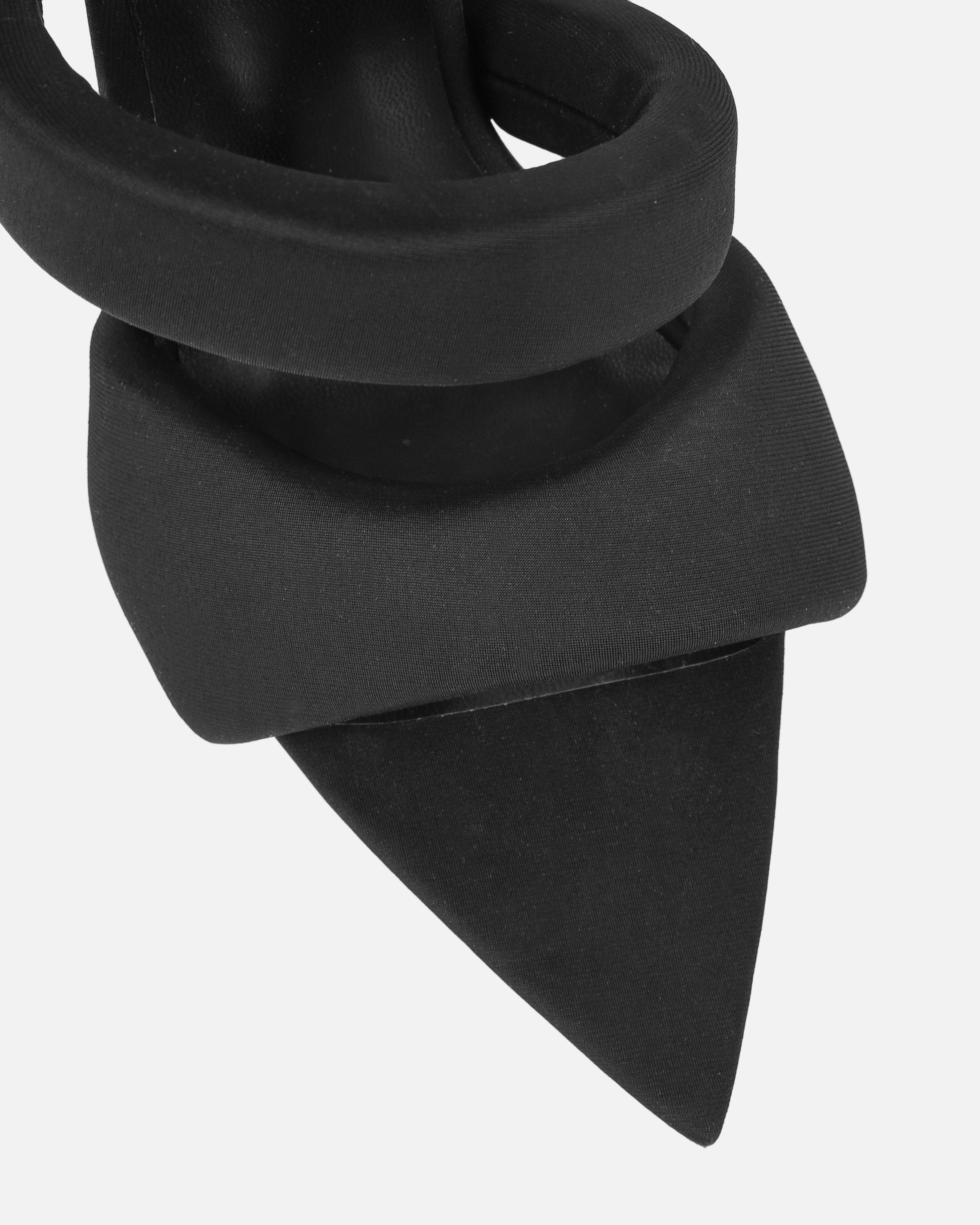 Dio Black Lycra Pointed Toe Heeled Sandals | SIMMI London