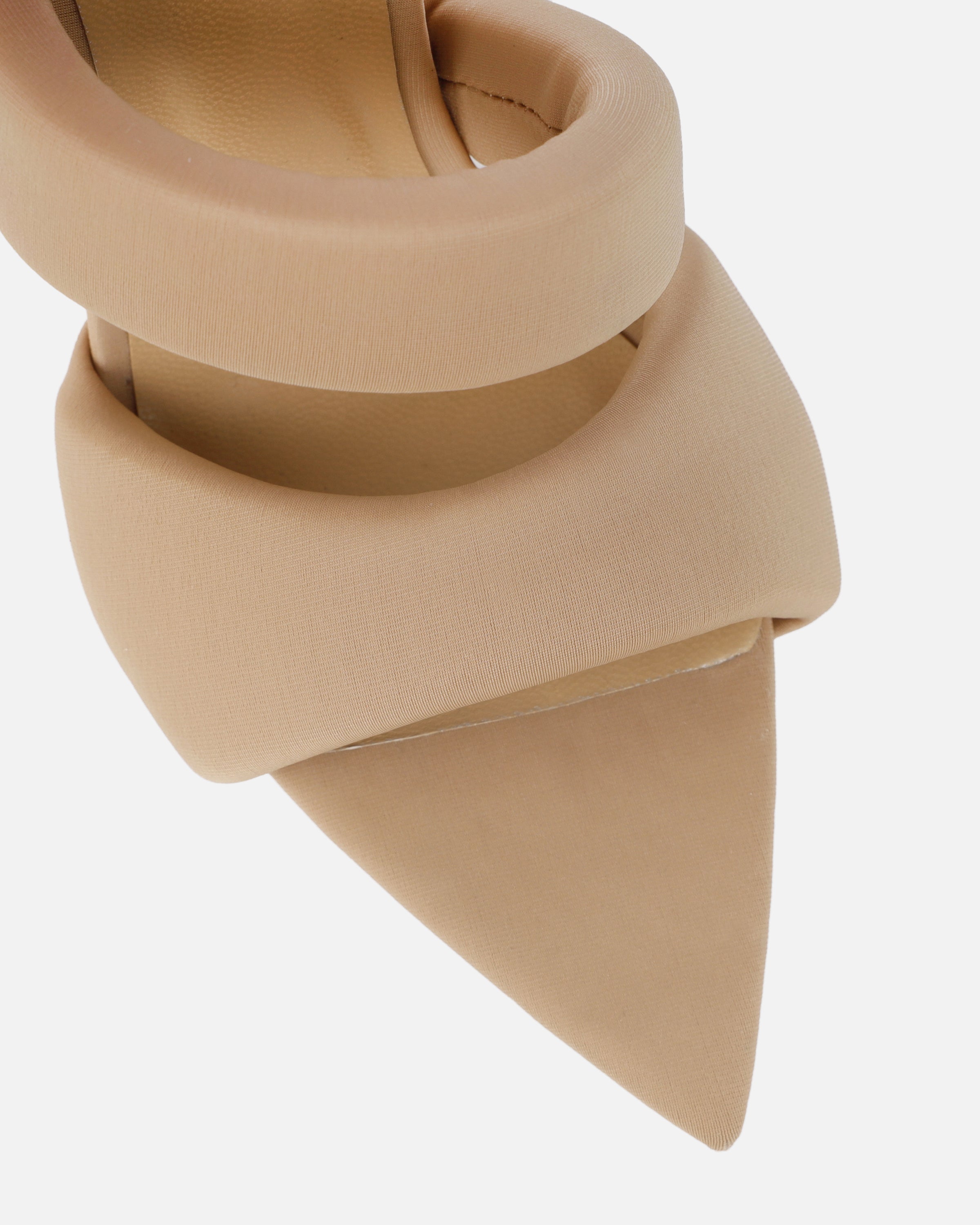 Dio nude lycra pointed toe heeled sandals | SIMMI London