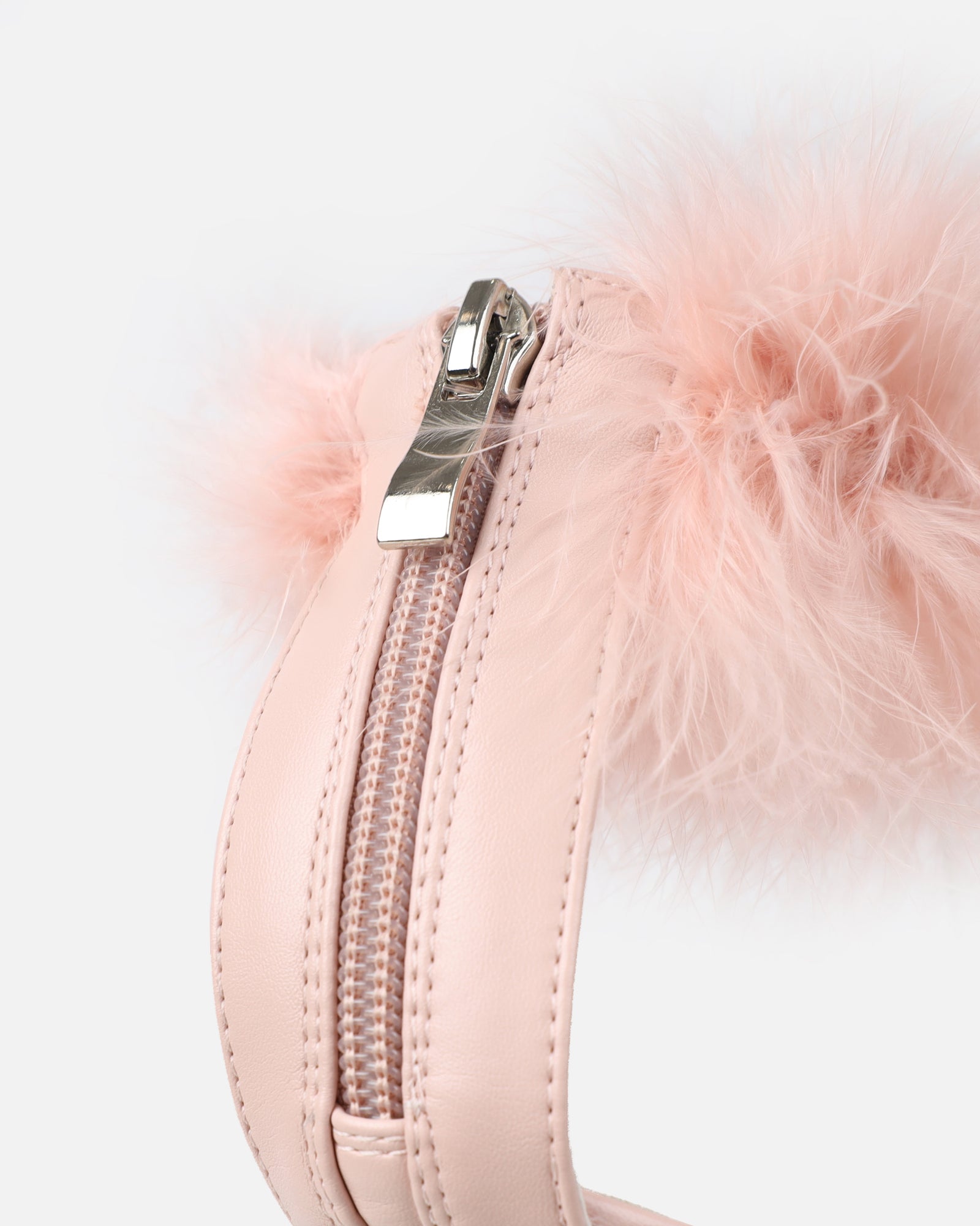 Diva Pink Clear Platform Fluffy Heeled Sandals | SIMMI London