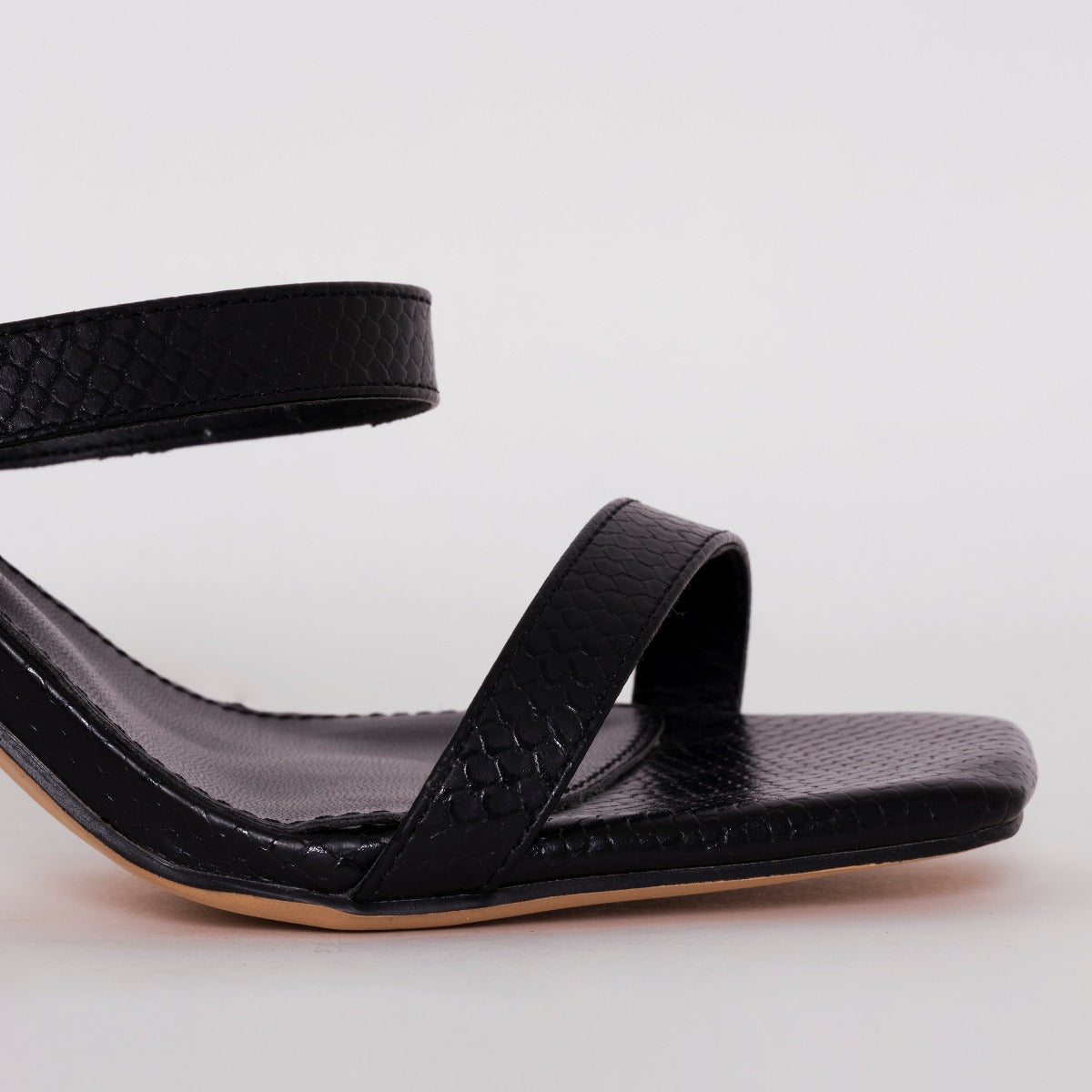 Dalla Wide Fit Black Snake Print Mid Heel Mules