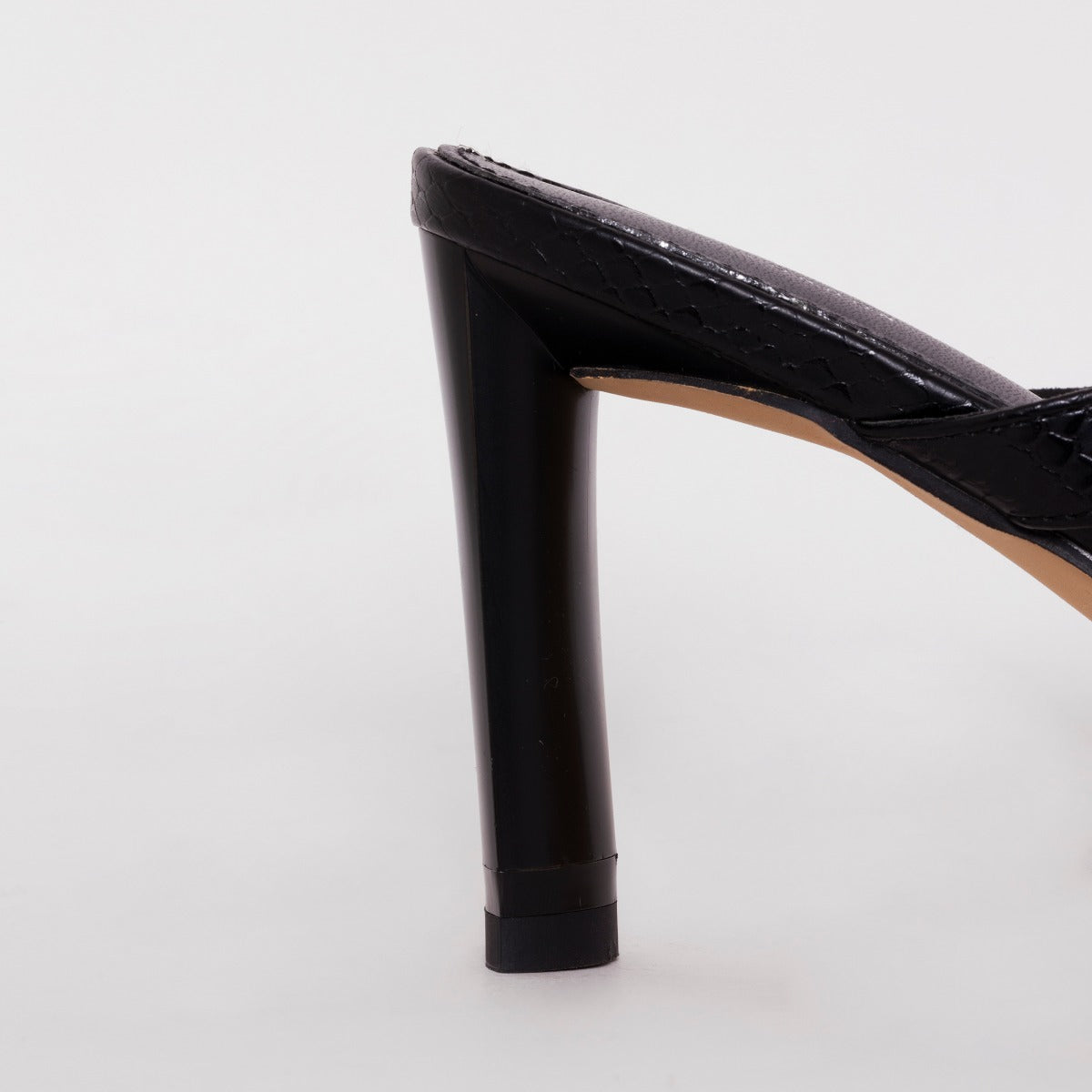 Dalla Wide Fit Black Snake Print Mid Heel Mules
