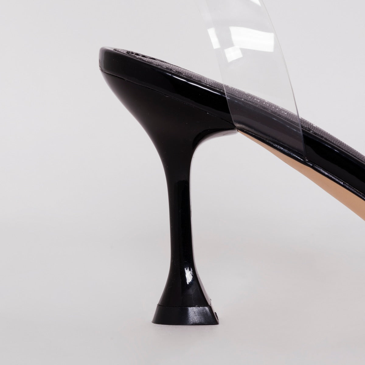SIMMI SHOES / TRUO WIDE FIT BLACK CLEAR LACE UP STILETTO HEELS