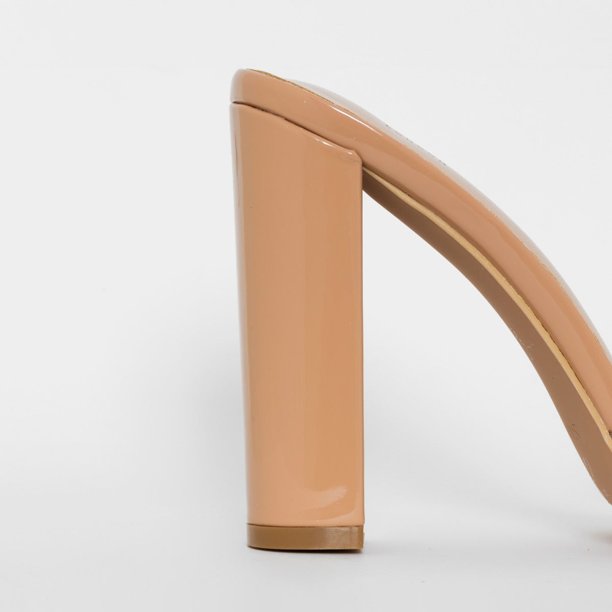 Rella Nude Patent Clear Crystal Block Heel Mules | SIMMI London