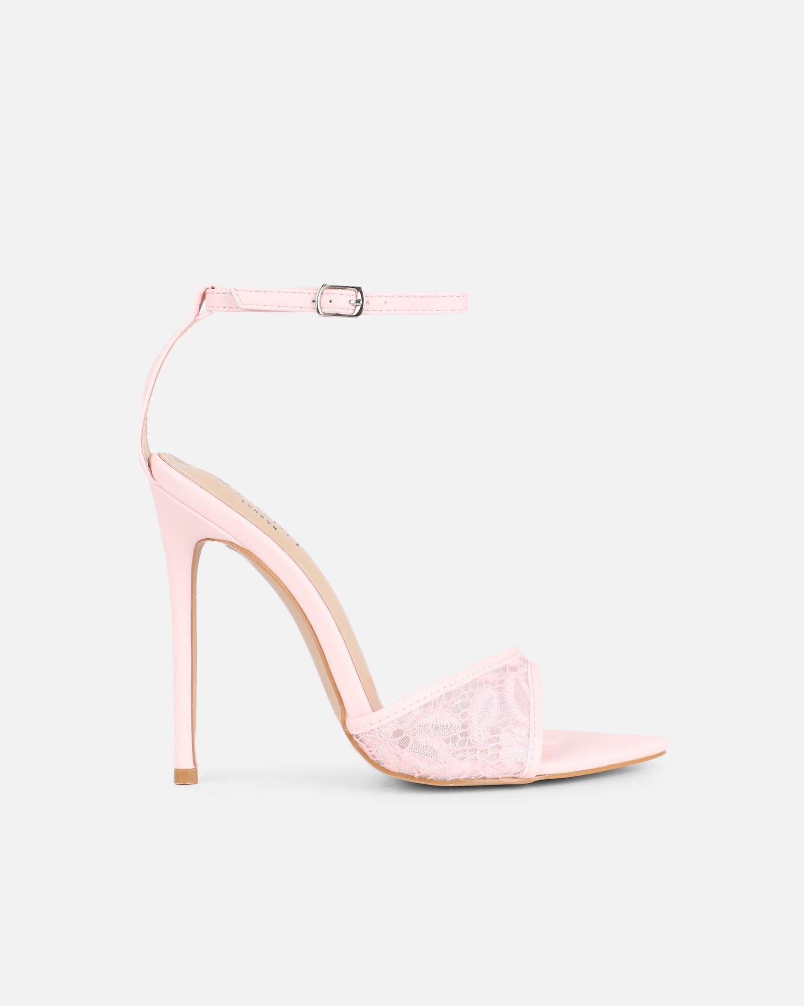 Eavie Pink Lace Heeled Sandals | SIMMI London