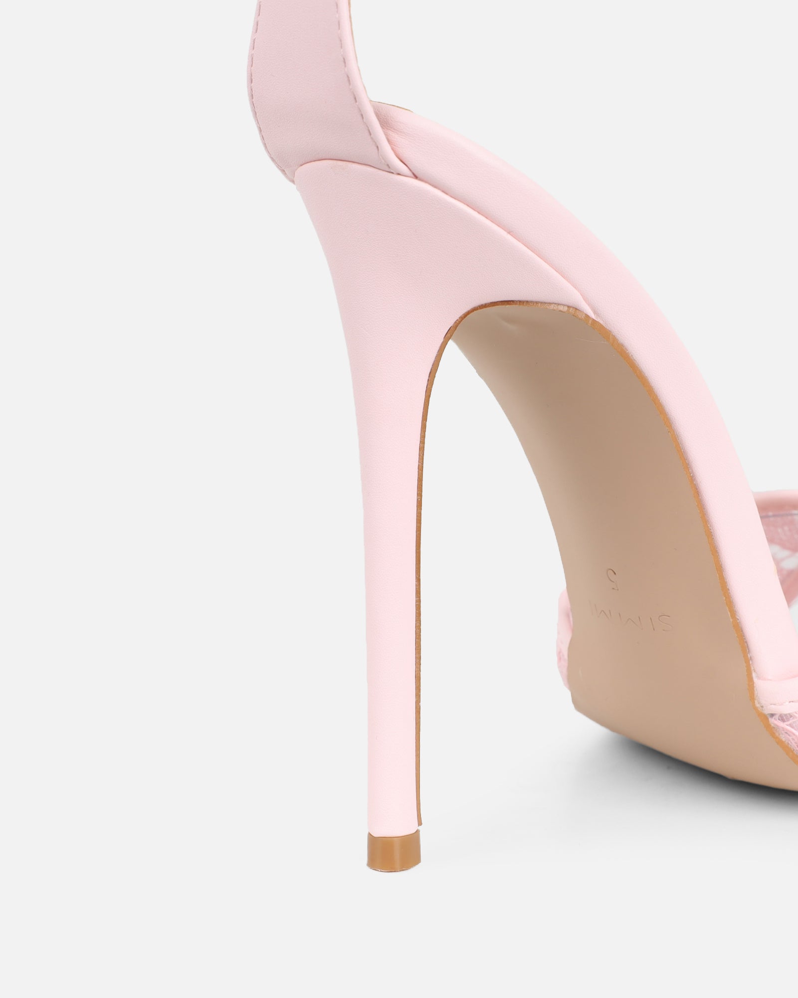 Eavie Pink Lace Heeled Sandals | SIMMI London