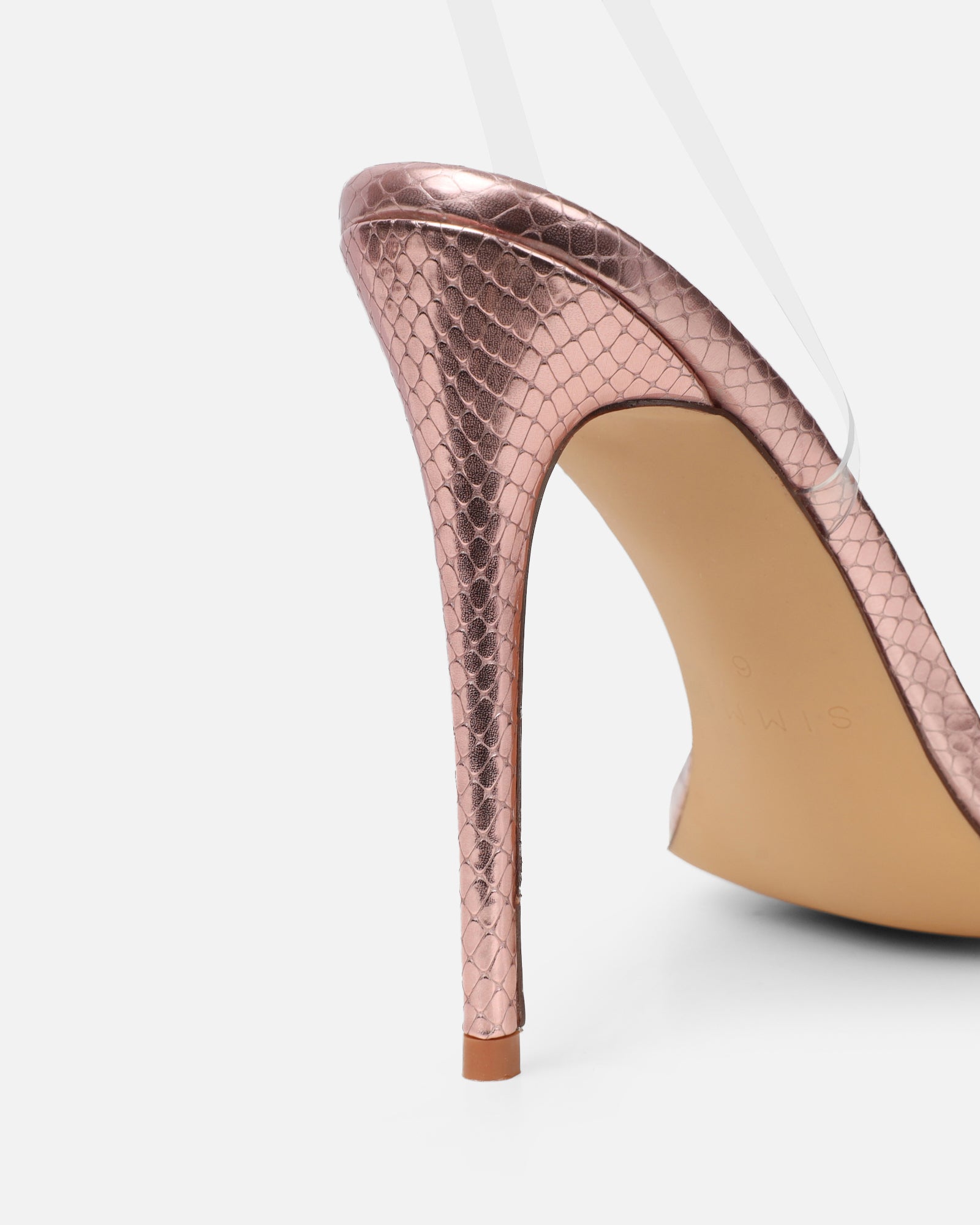 Erica Rose Gold Snake Flower Embellished Heeled Sandals | SIMMI London