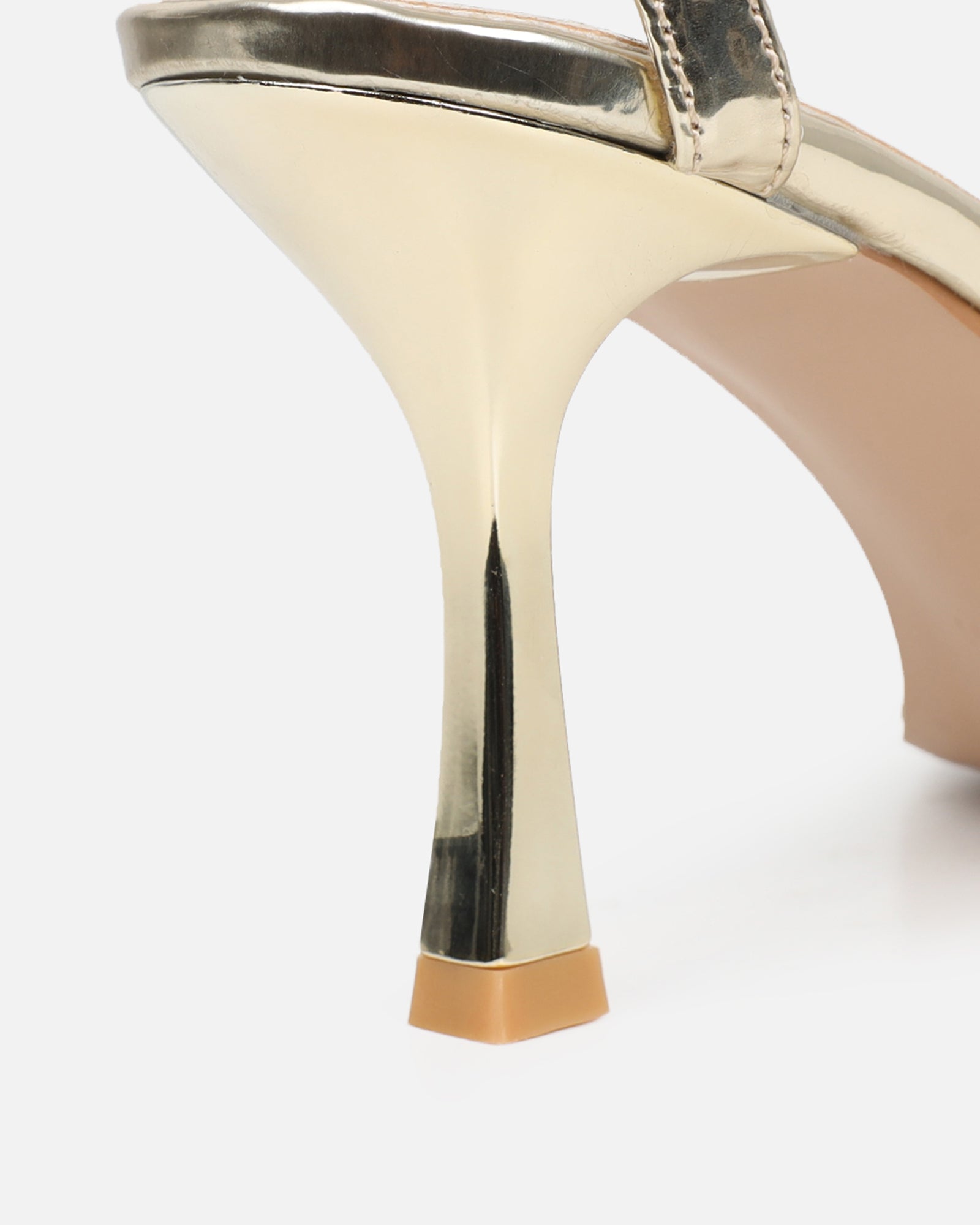 Ediee Gold Mirror Diamante Heeled Sandals | SIMMI London