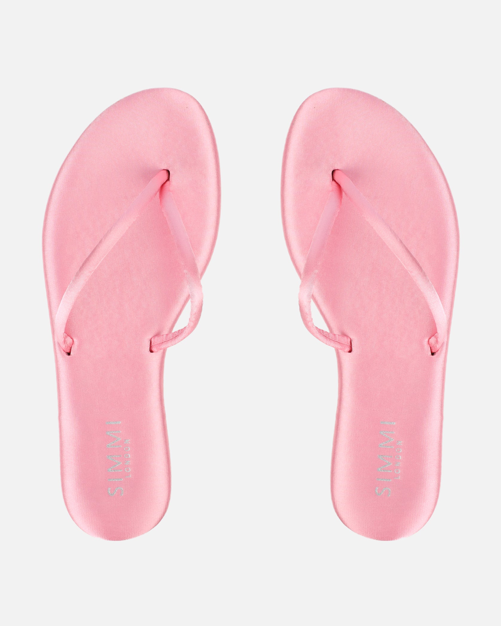 Elmas Pink Satin Toe thong Sandals | SIMMI London