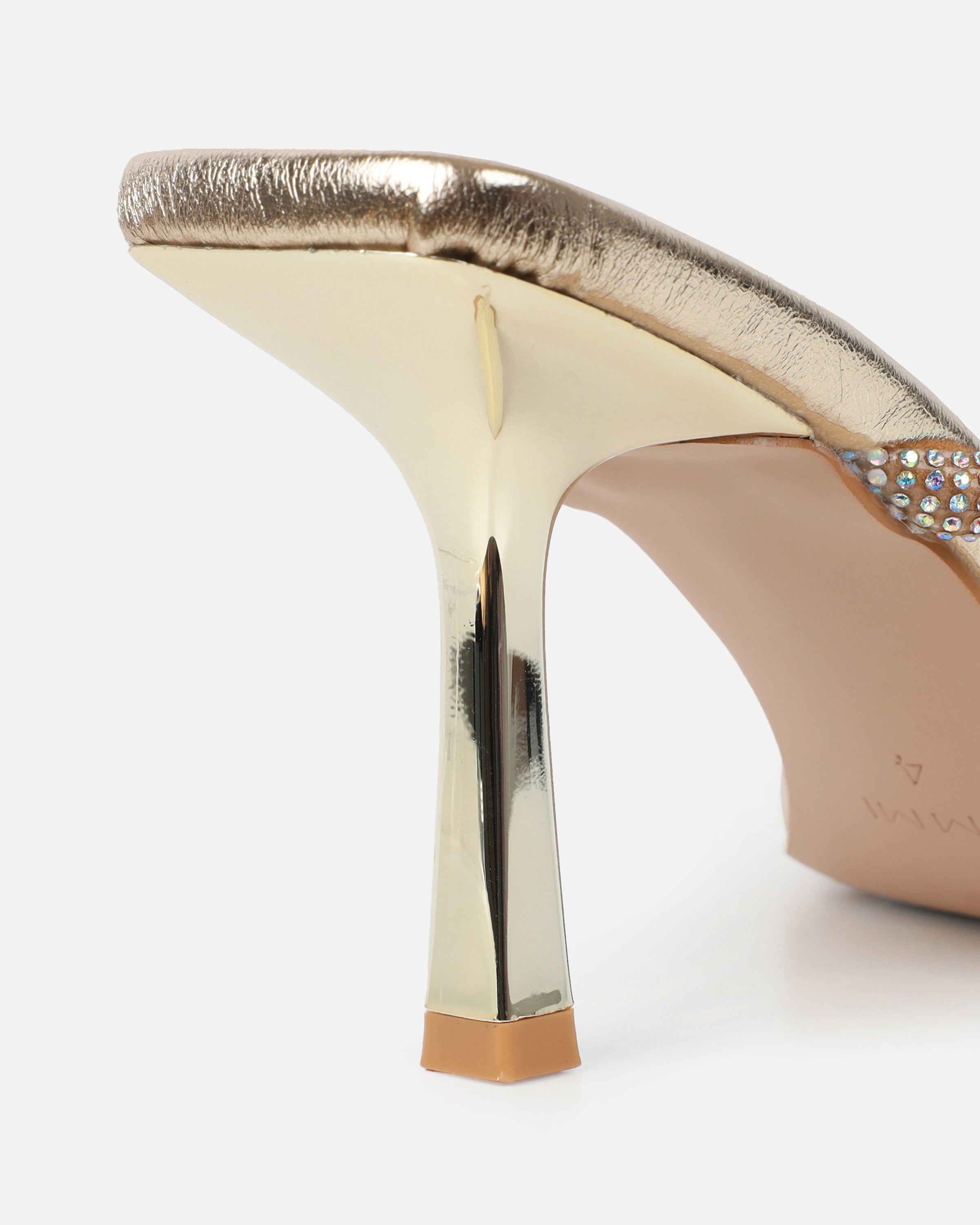Emmie Gold Metallic Diamante Toe Thong Sandals | SIMMI London