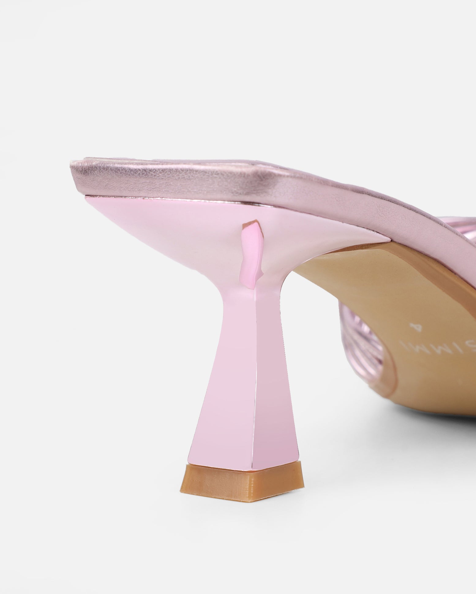 Erina Pink Metallic Knot Detail Mules | SIMMI London