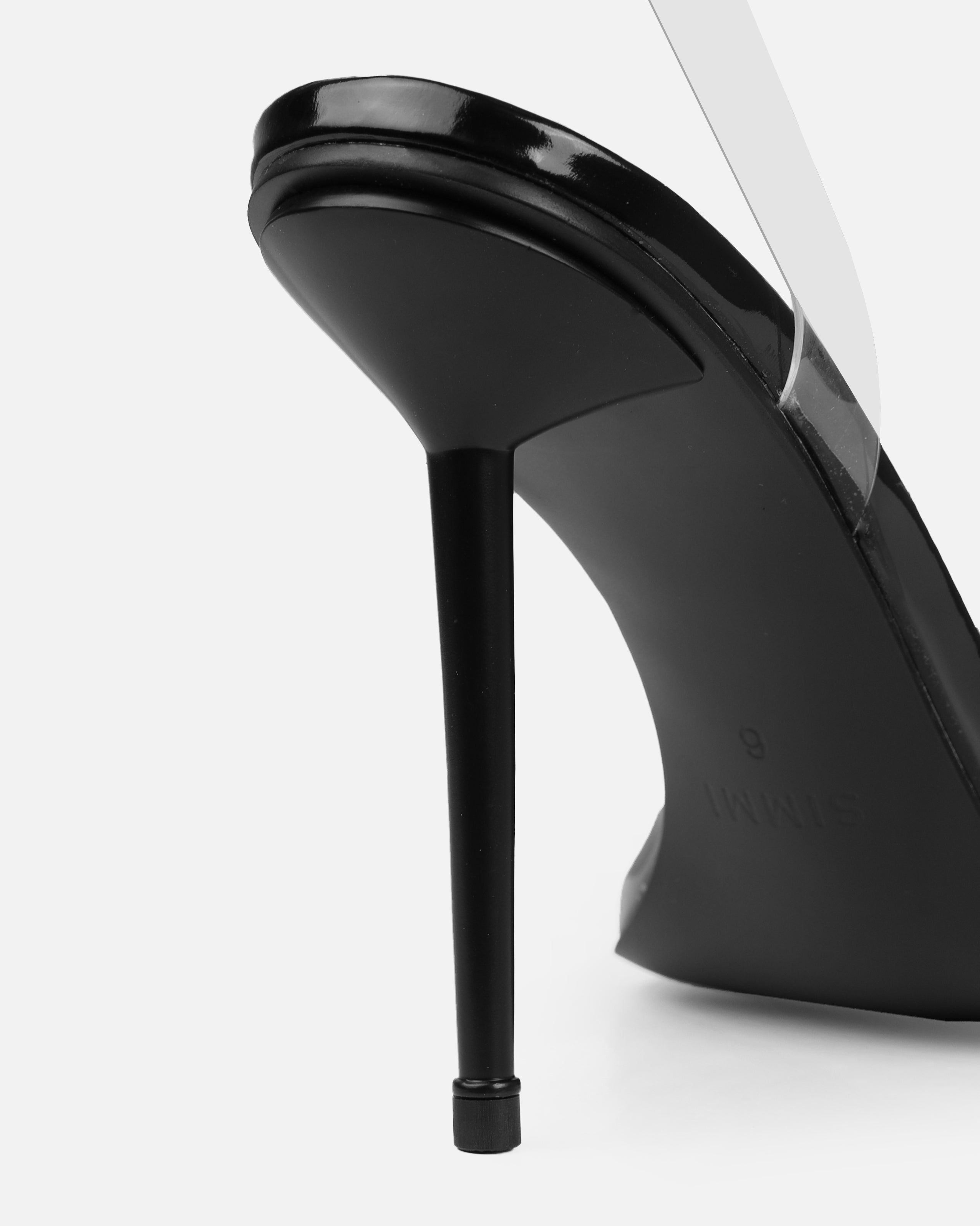Tasha Ghouri Serlida Black Clear Gem Heels | SIMMI London