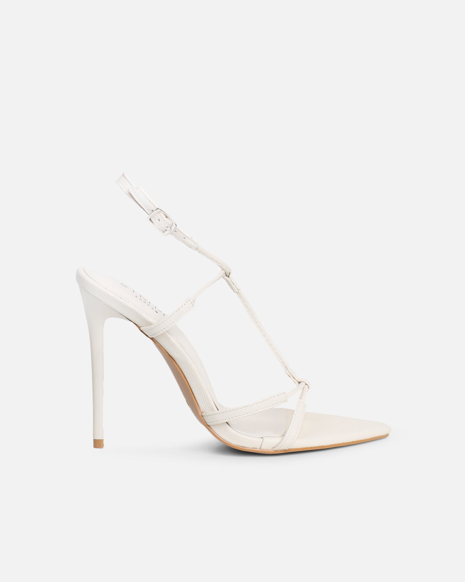 Evara Stone Lizard Strappy Heeled Sandals