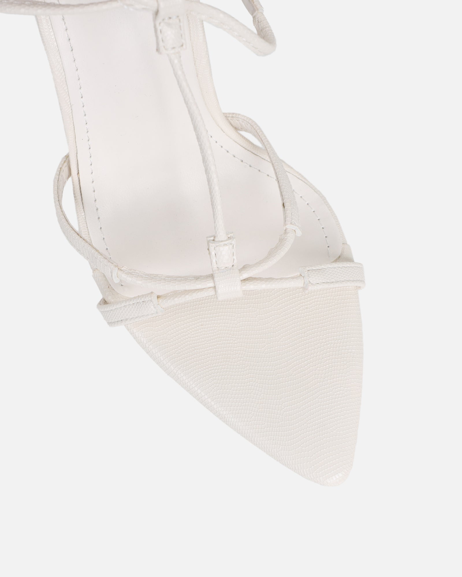 Evara Stone Lizard Strappy Heeled Sandals