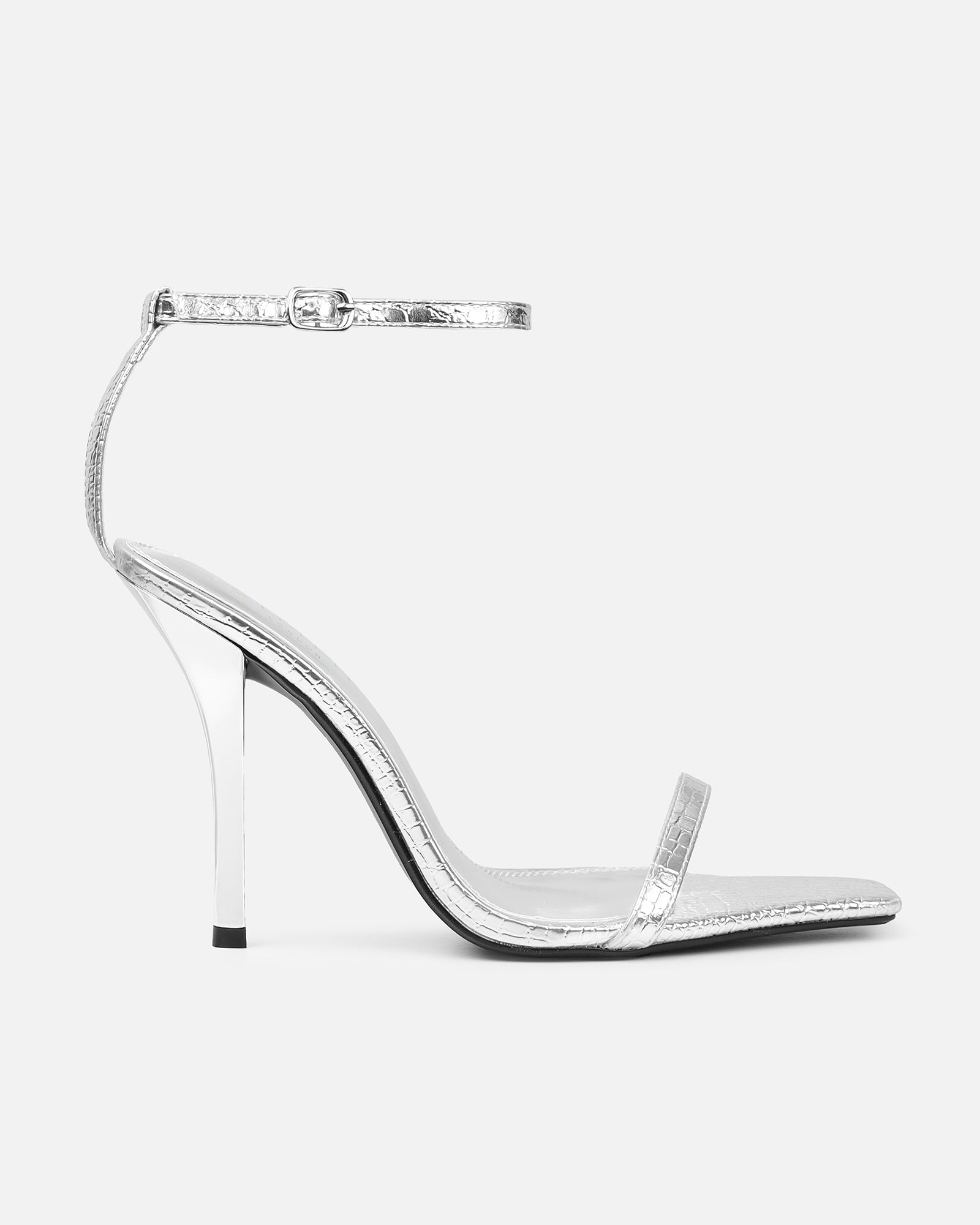 Dosia silver snake effect two part sandals | SIMMI London