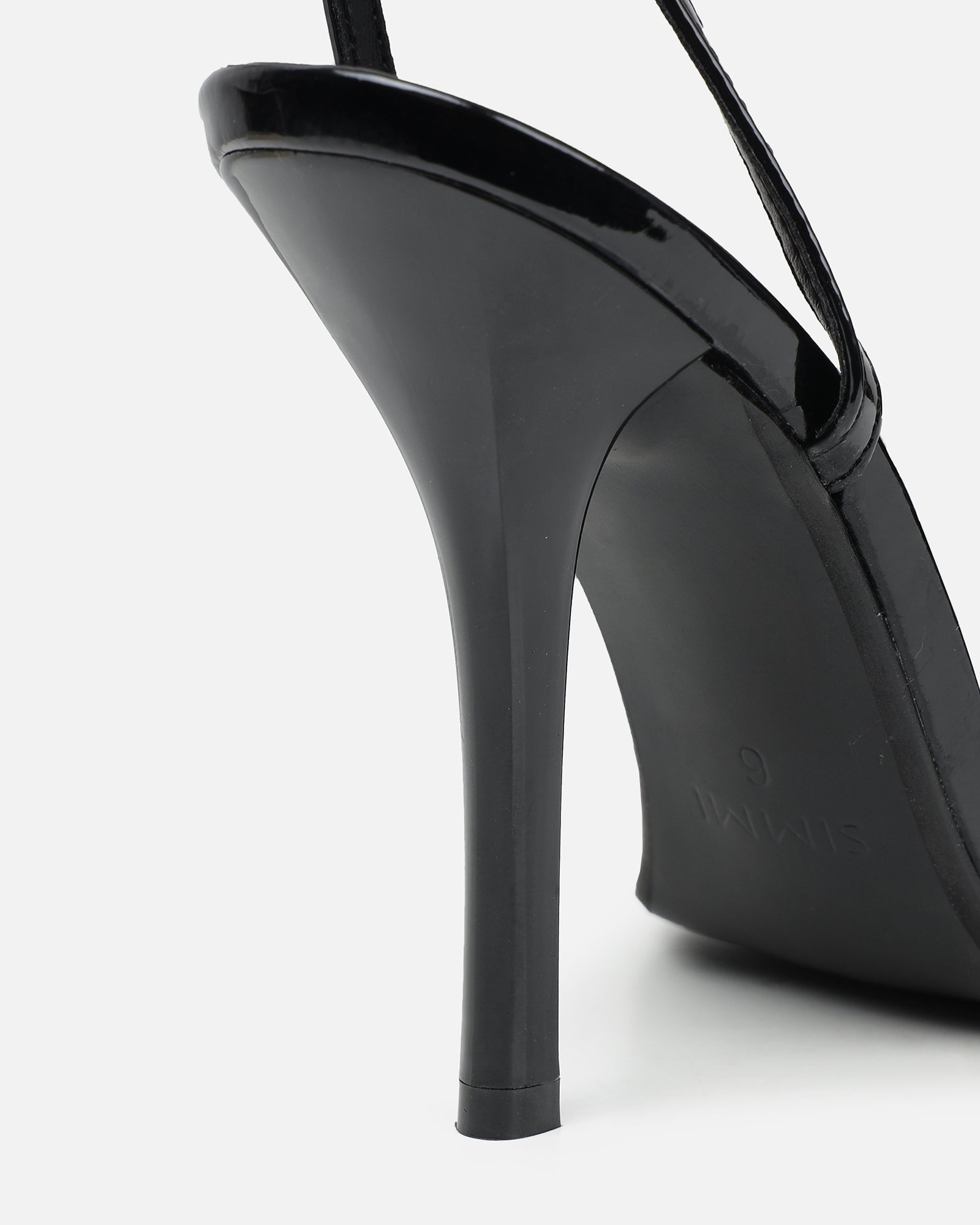Faron black patent bow detail heeled sandals | SIMMI London