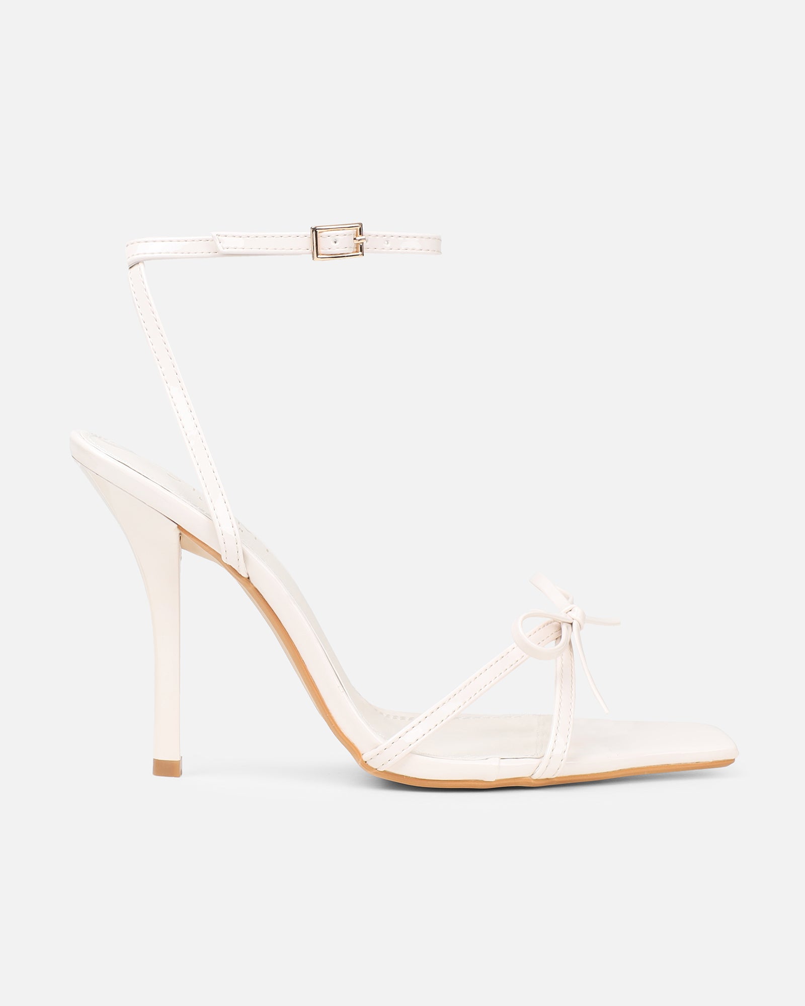 Faron stone patent bow detail heeled sandals | SIMMI London
