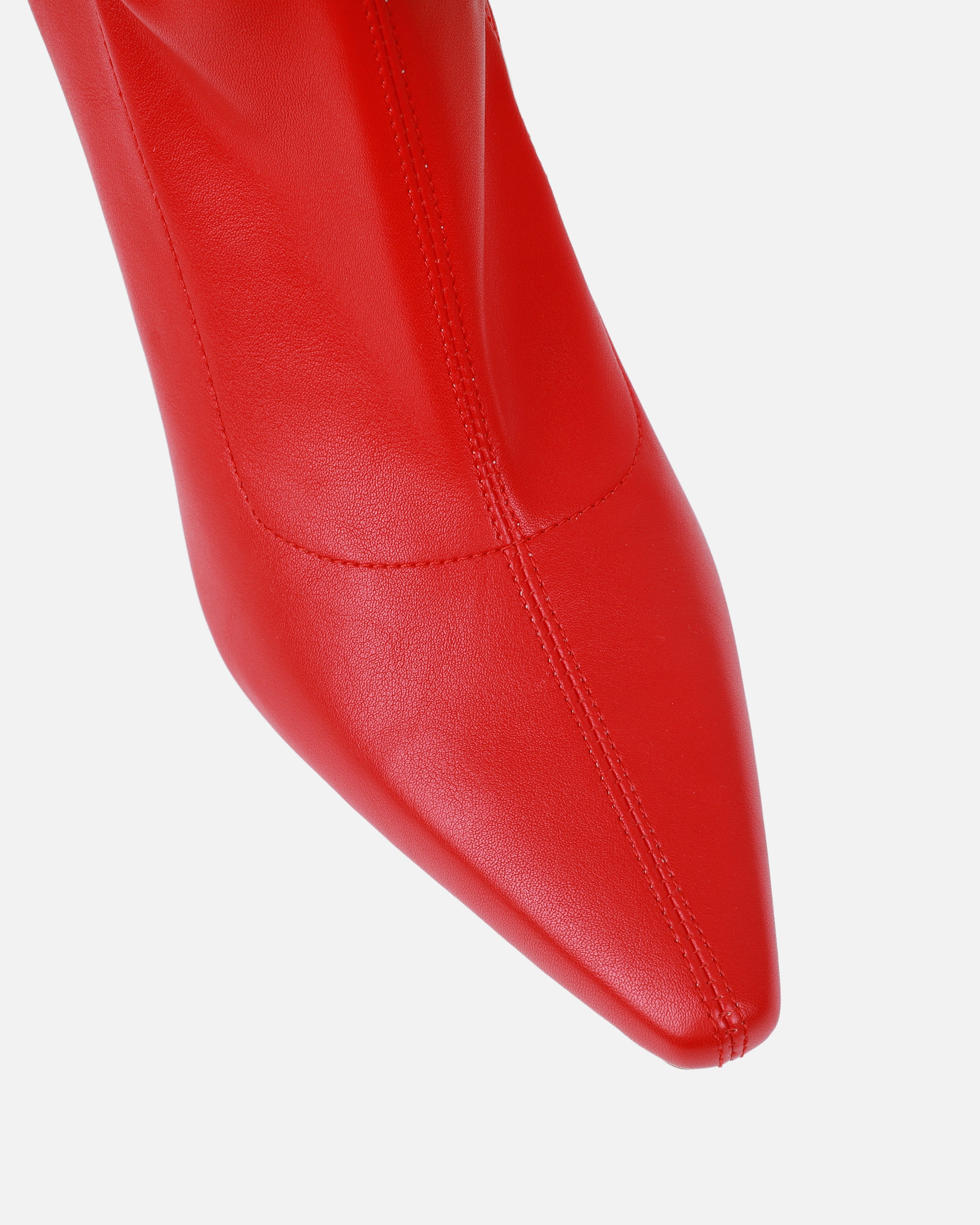 Fabbian Red Stretch Heeled Knee High Boots