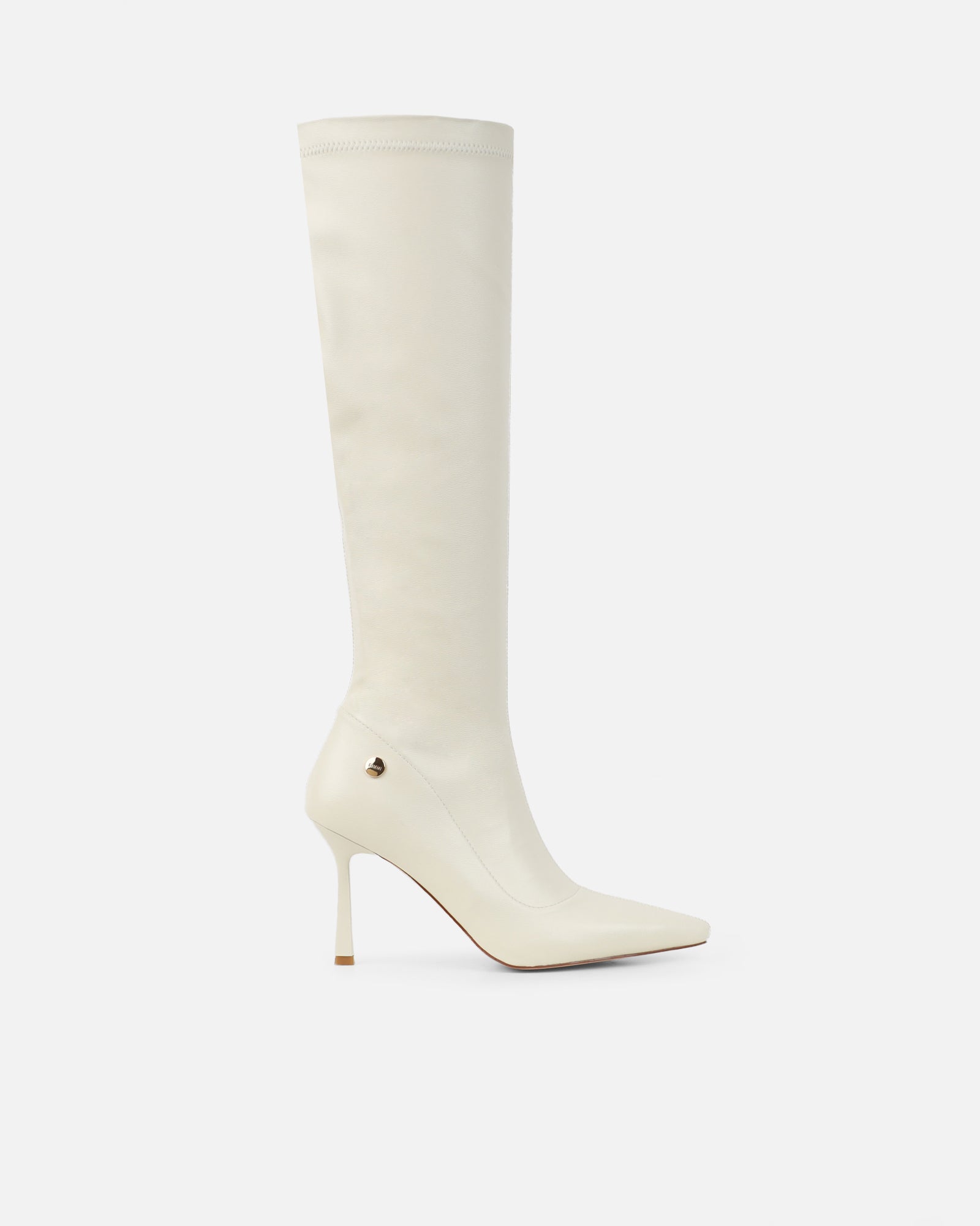 Fabbian Stone Stretch Heeled Knee High Boots | SIMMI London