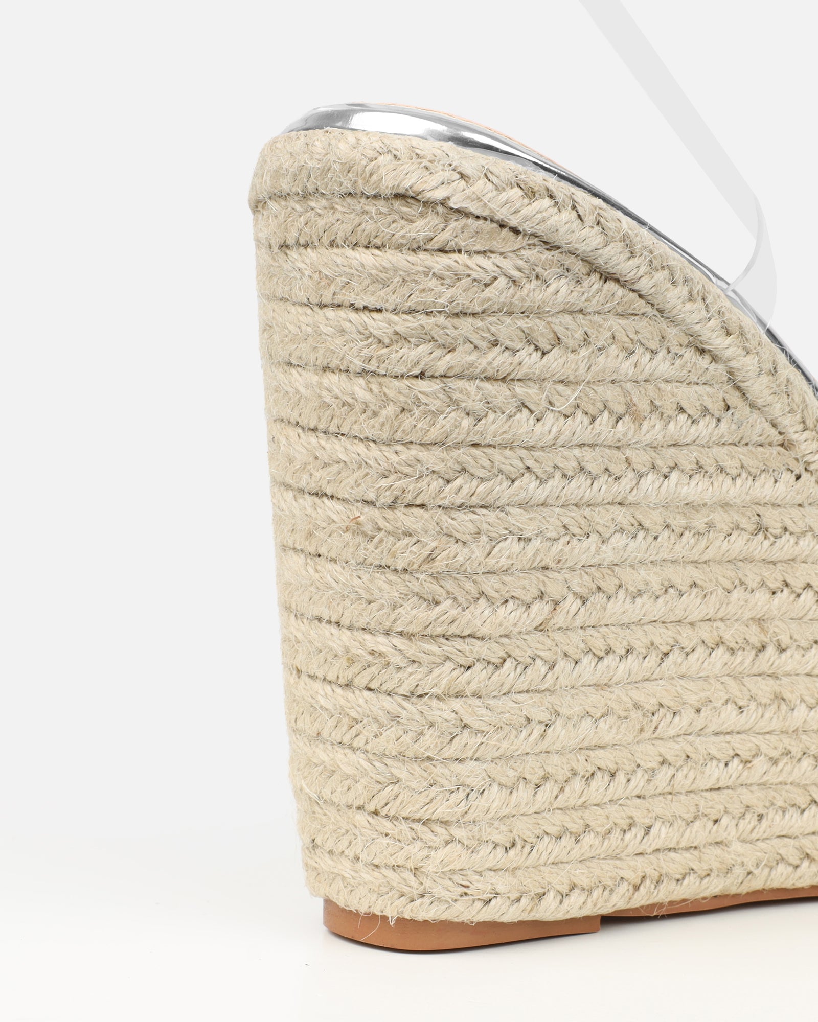 Caprice Clear Silver Mirror Diamante Wedge Sandals | SIMMI London