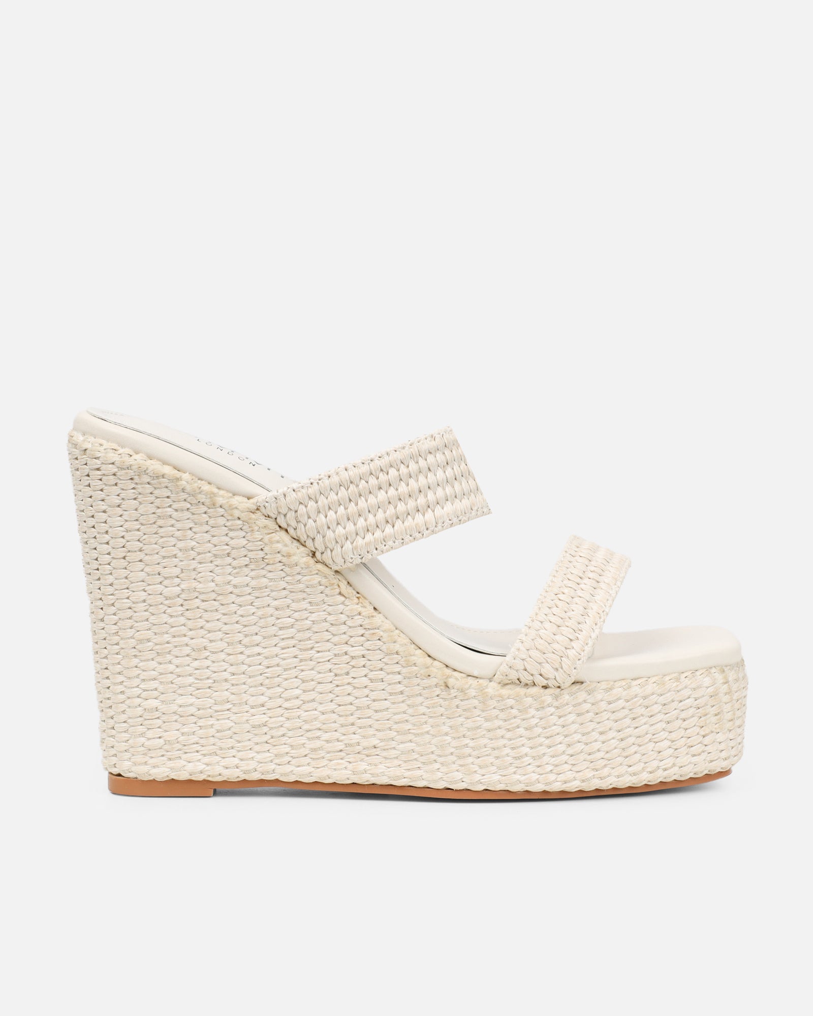 Neena Beige Raffia Wedge Sandals | SIMMI London