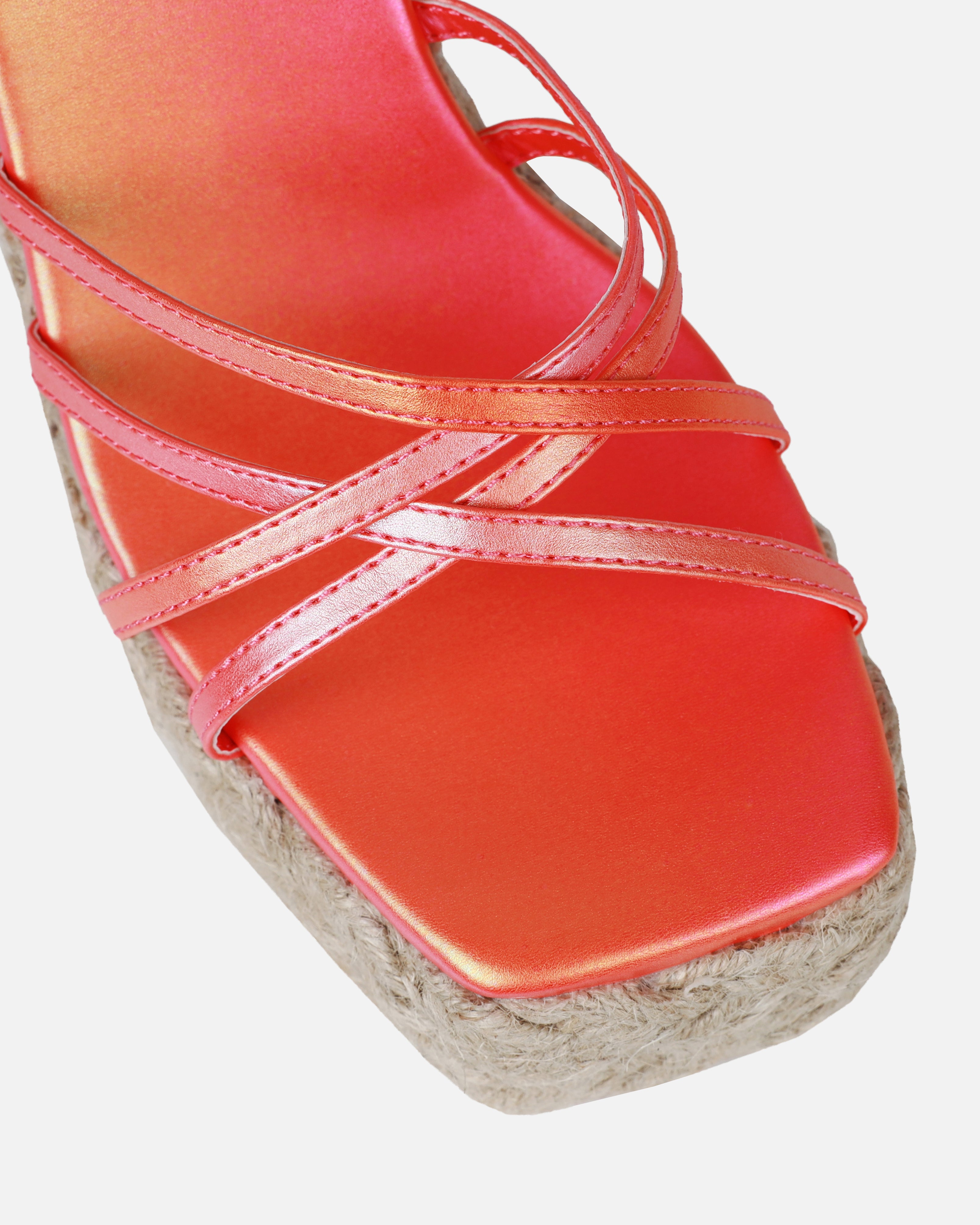 Akela Orange Ombre Wedge Espadrille Sandals | SIMMI London