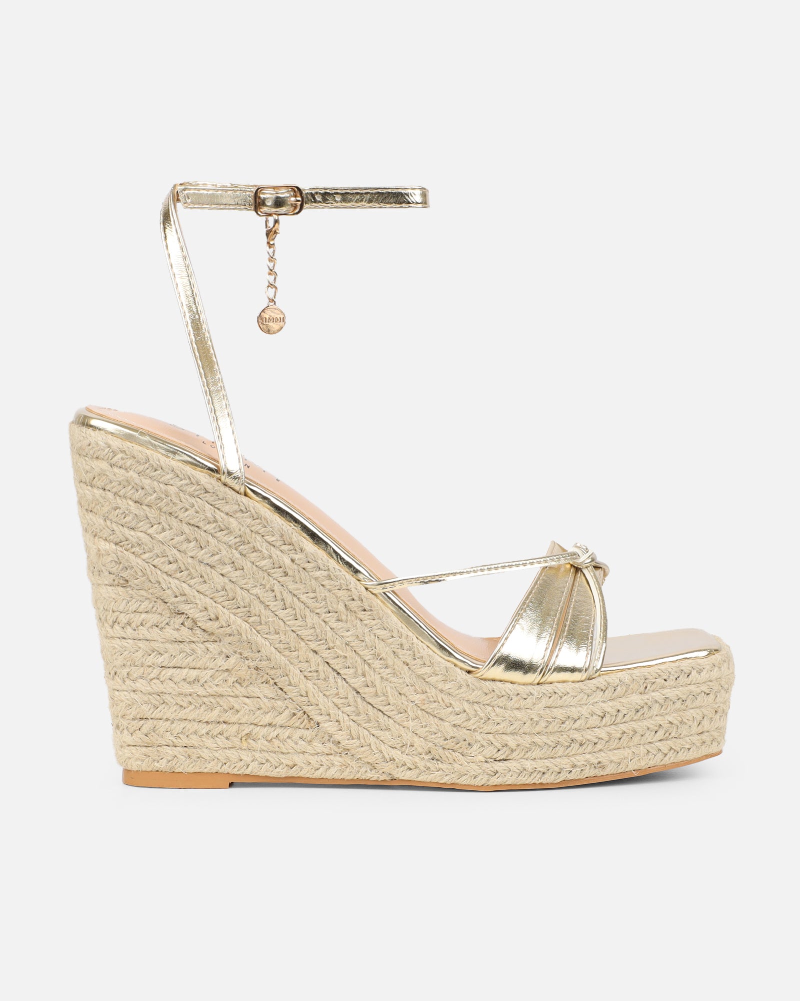 Citra Gold Metallic Espadrille Wedges | SIMMI London