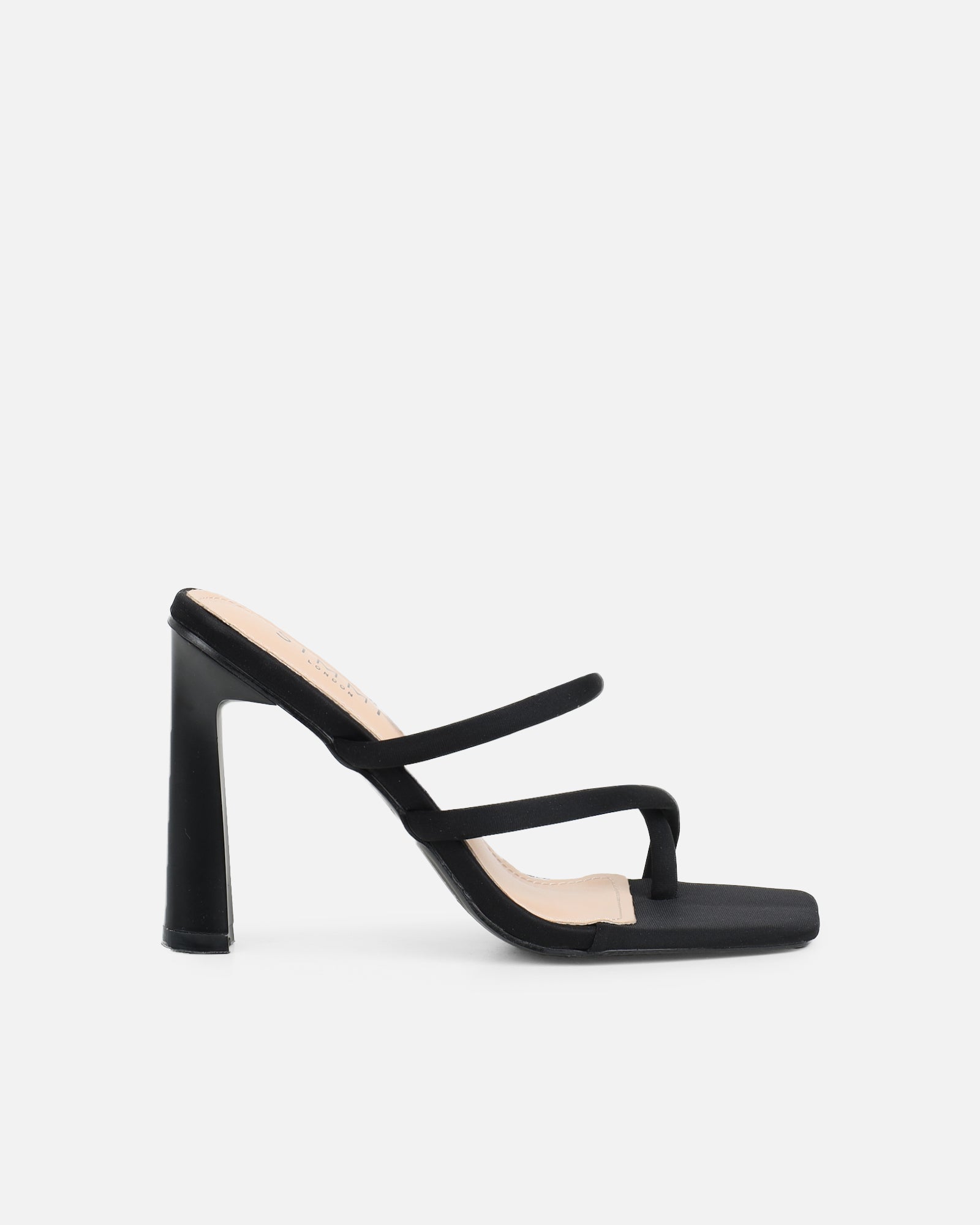 Wosha Black Lycra Mules | SIMMI London