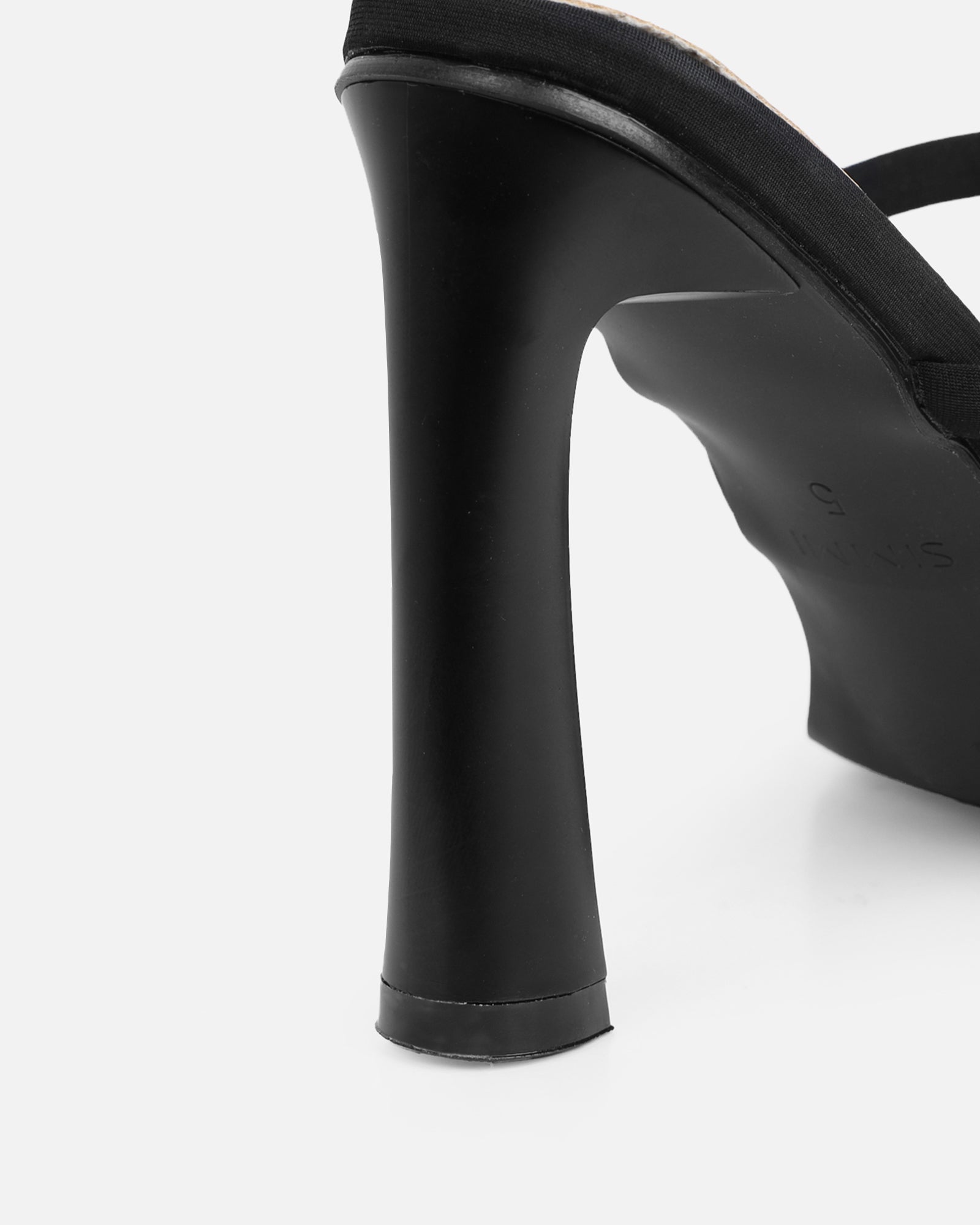 Wosha Black Lycra Mules | SIMMI London