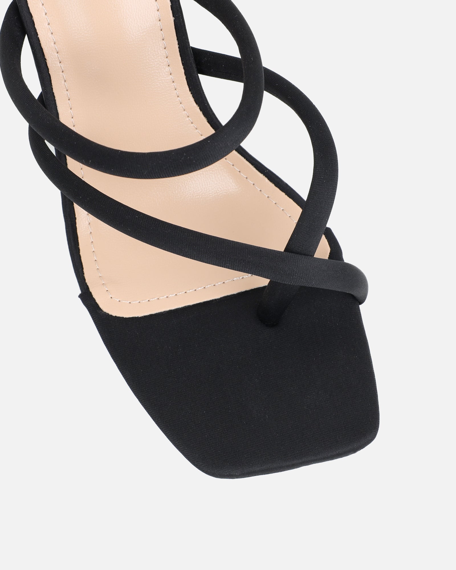 Wosha Black Lycra Mules | SIMMI London
