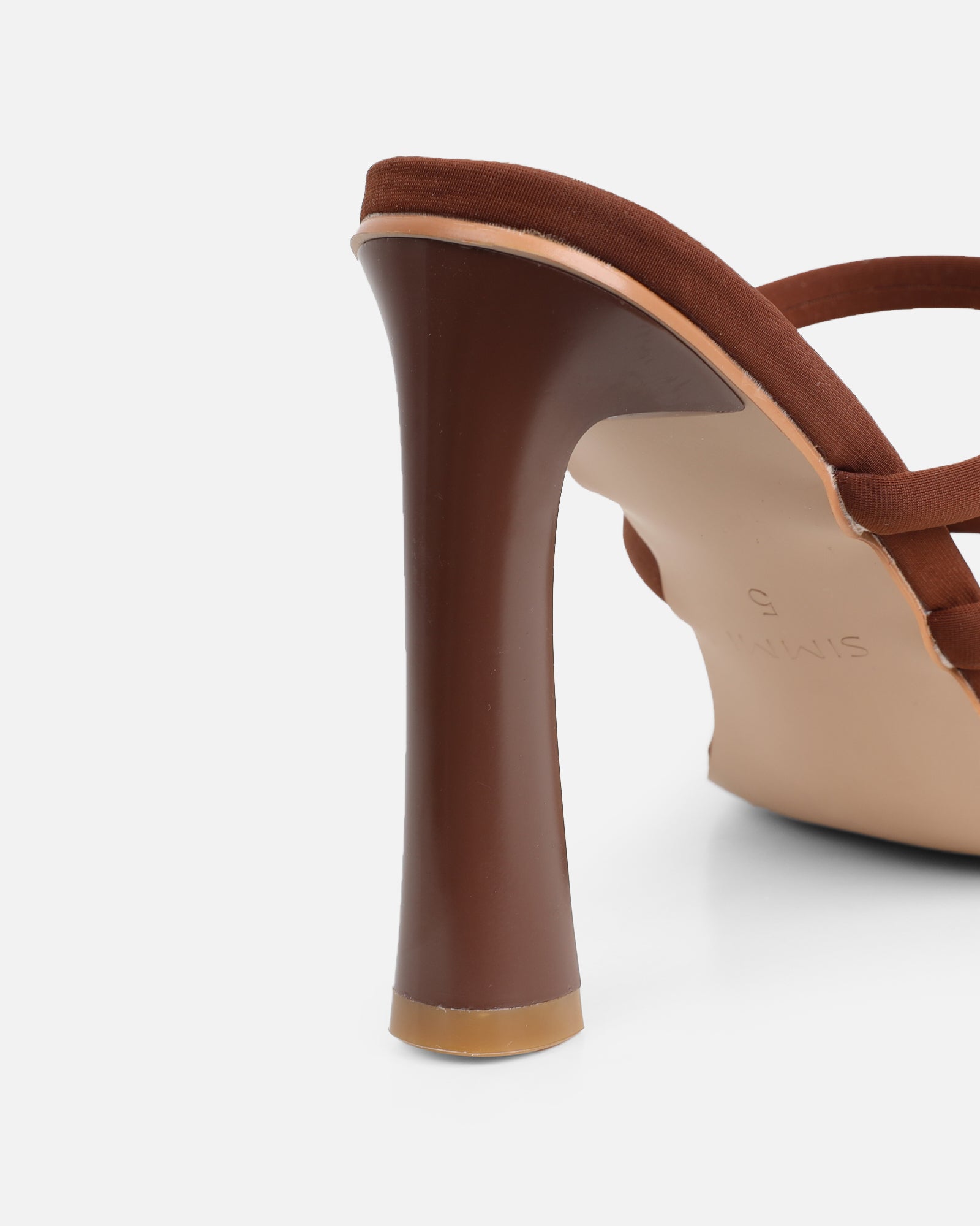 Wosha Brown Lycra Mules | SIMMI London
