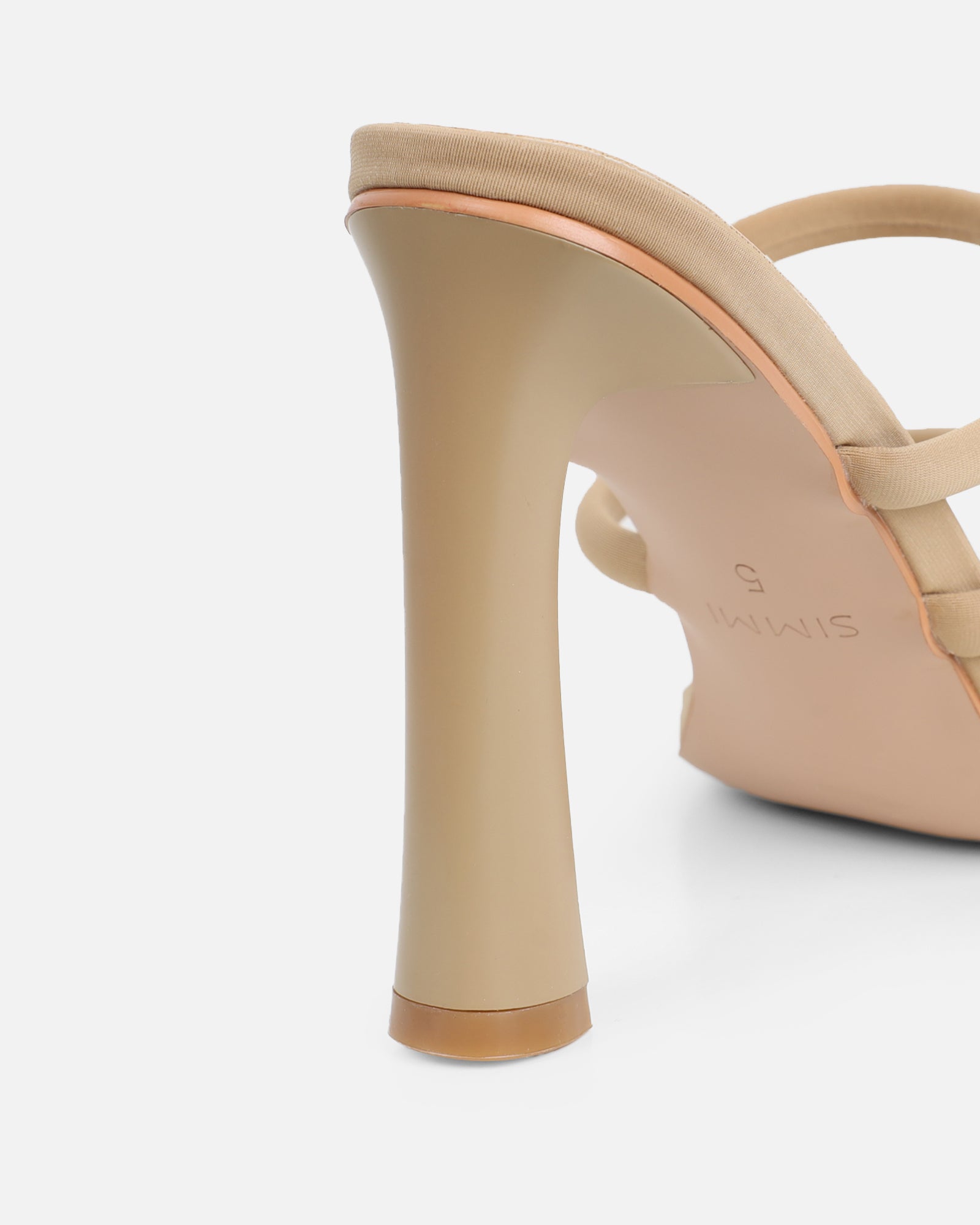 Wosha Nude Lycra Mules | SIMMI London