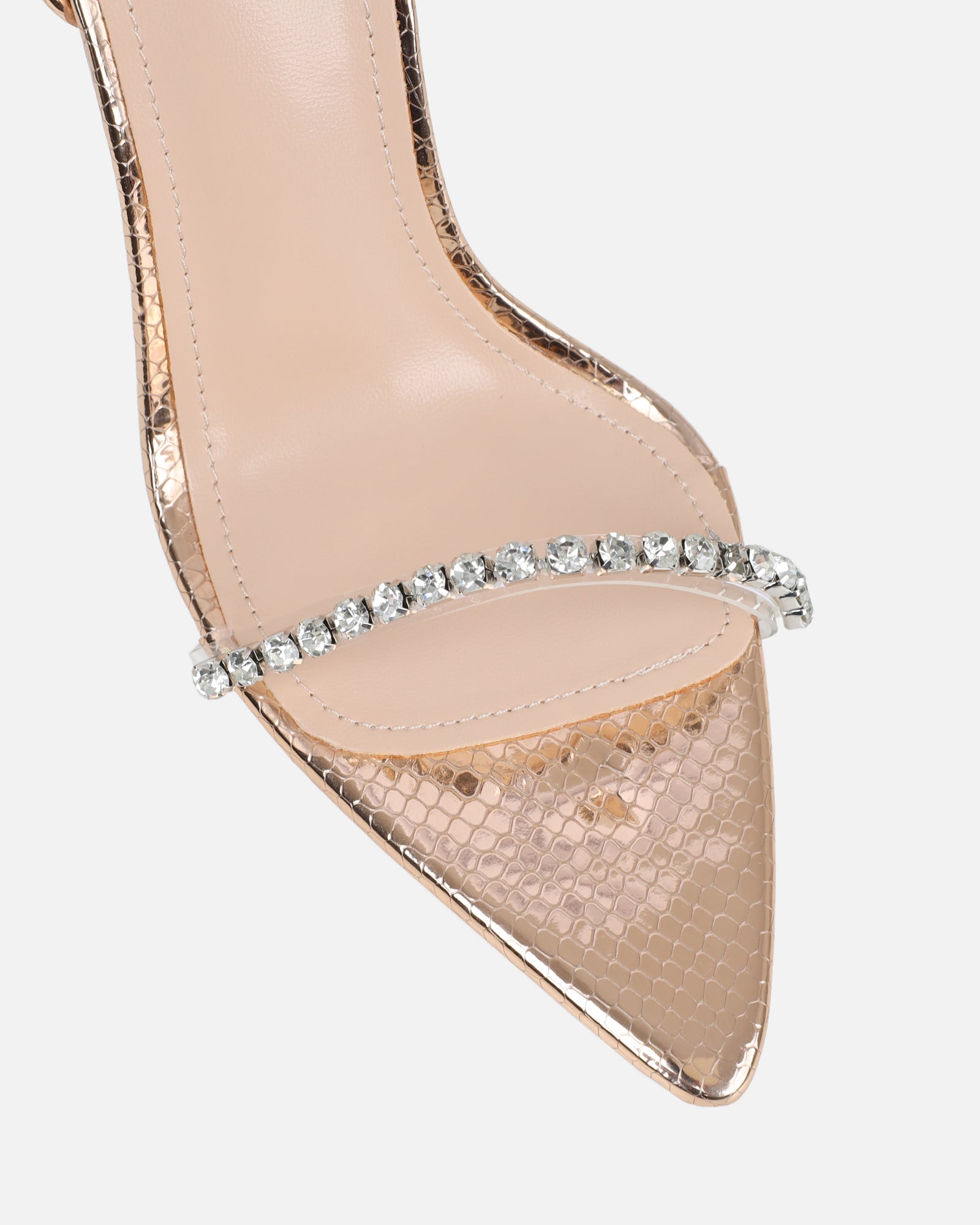 Felicity gold mirror snake diamante heels | SIMMI London