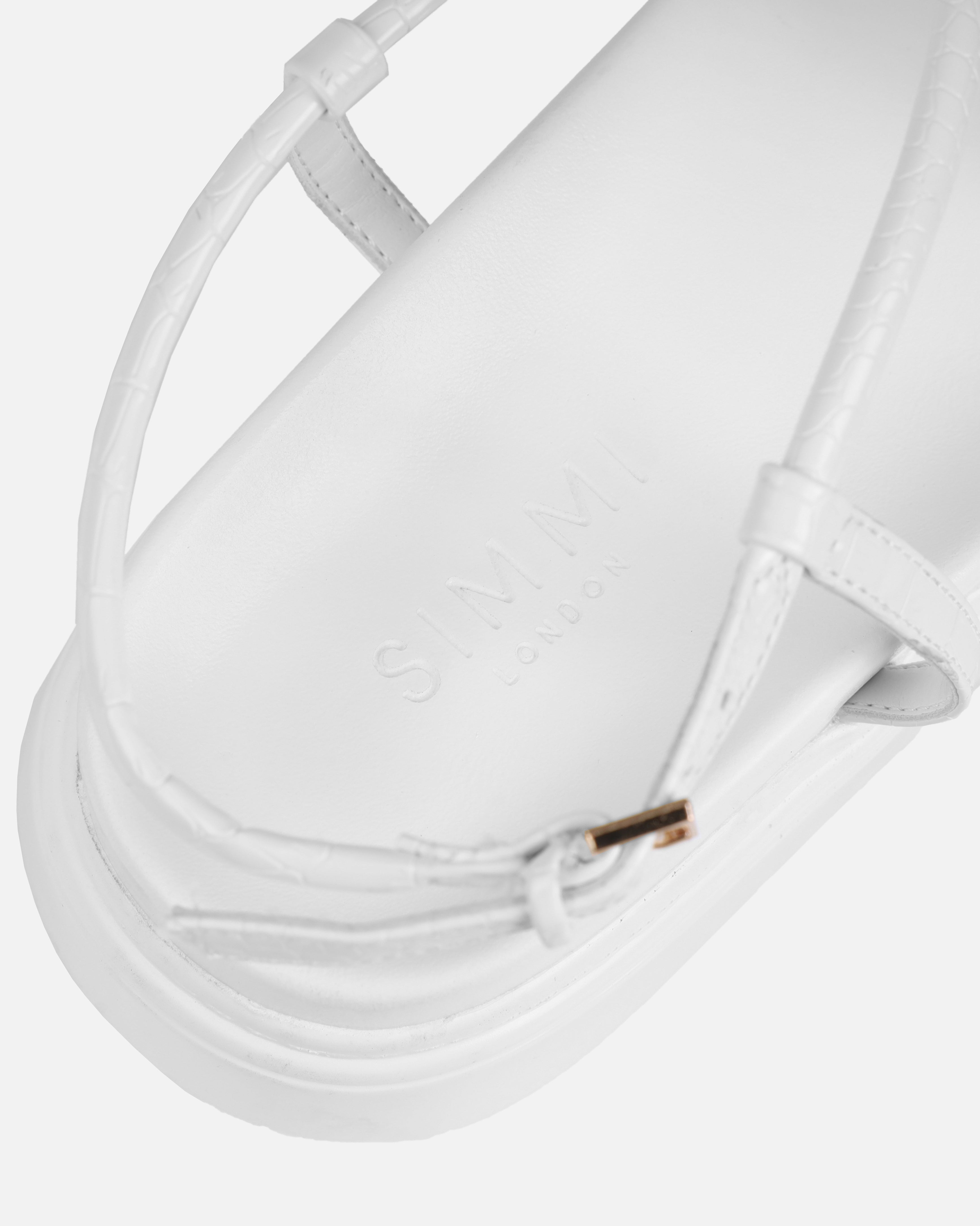 Sammie White Faux Snake Print Flatform Sandals | SIMMI London