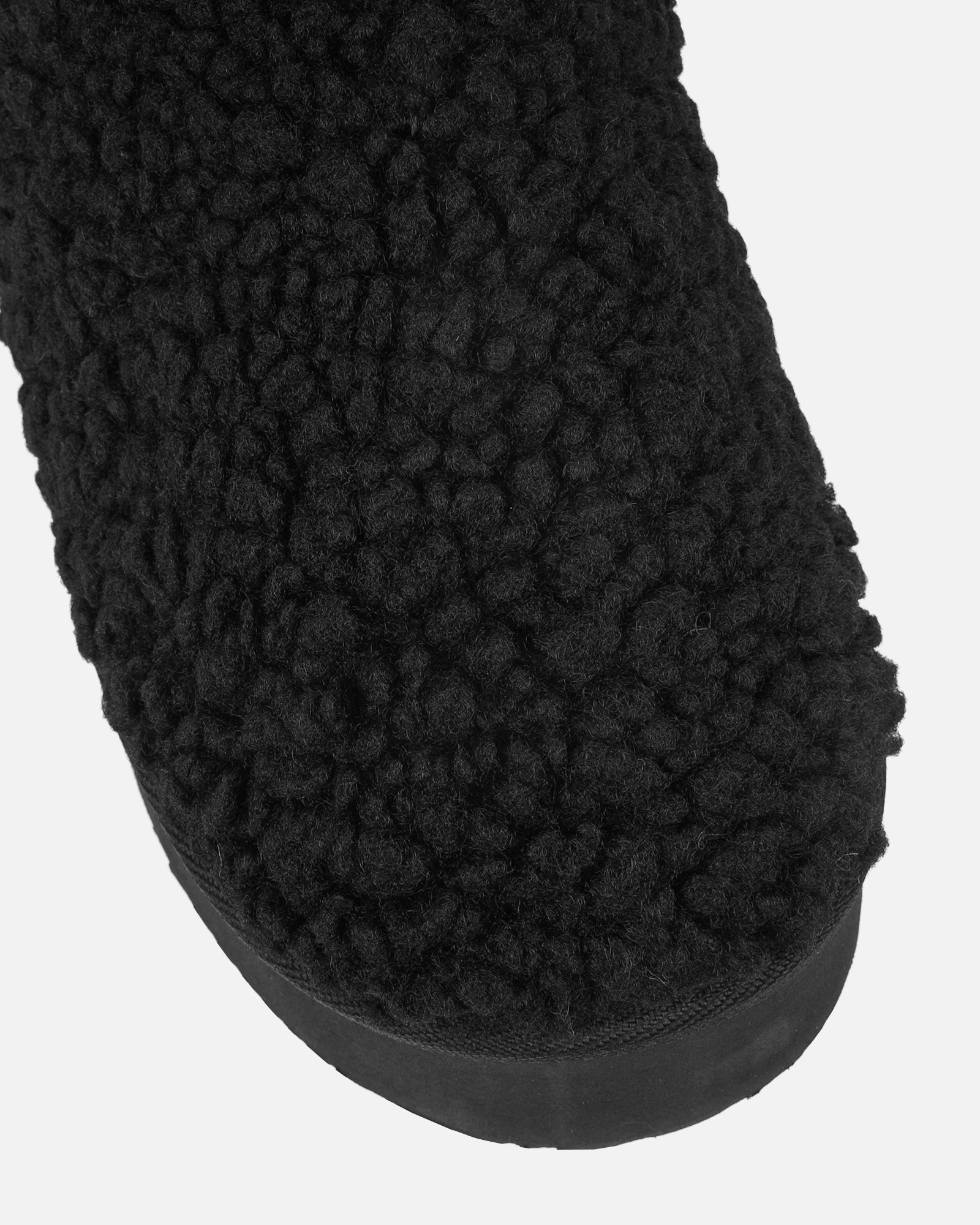 Fleecy Black Borg Flatform Boots | SIMMI London