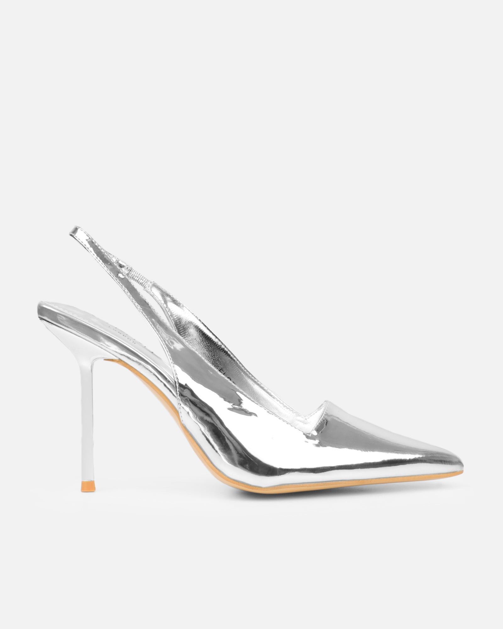 Flora Silver Mirror Sling Back Court Shoes| SIMMI London