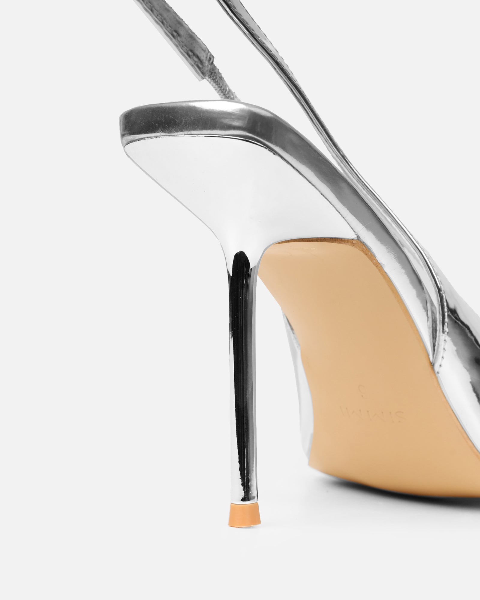 Flora Silver Mirror Sling Back Court Shoes| SIMMI London