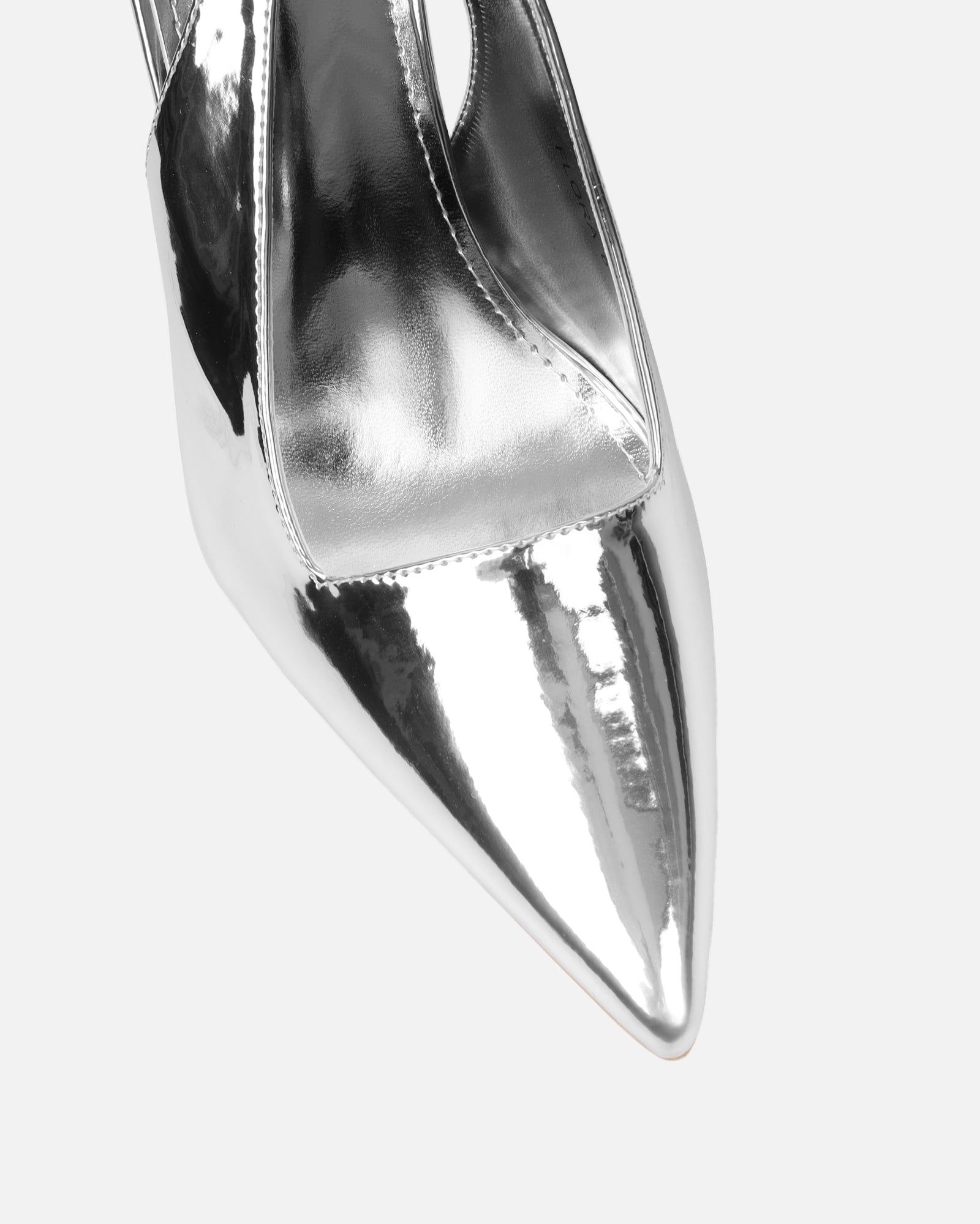 Flora Silver Mirror Sling Back Court Shoes| SIMMI London