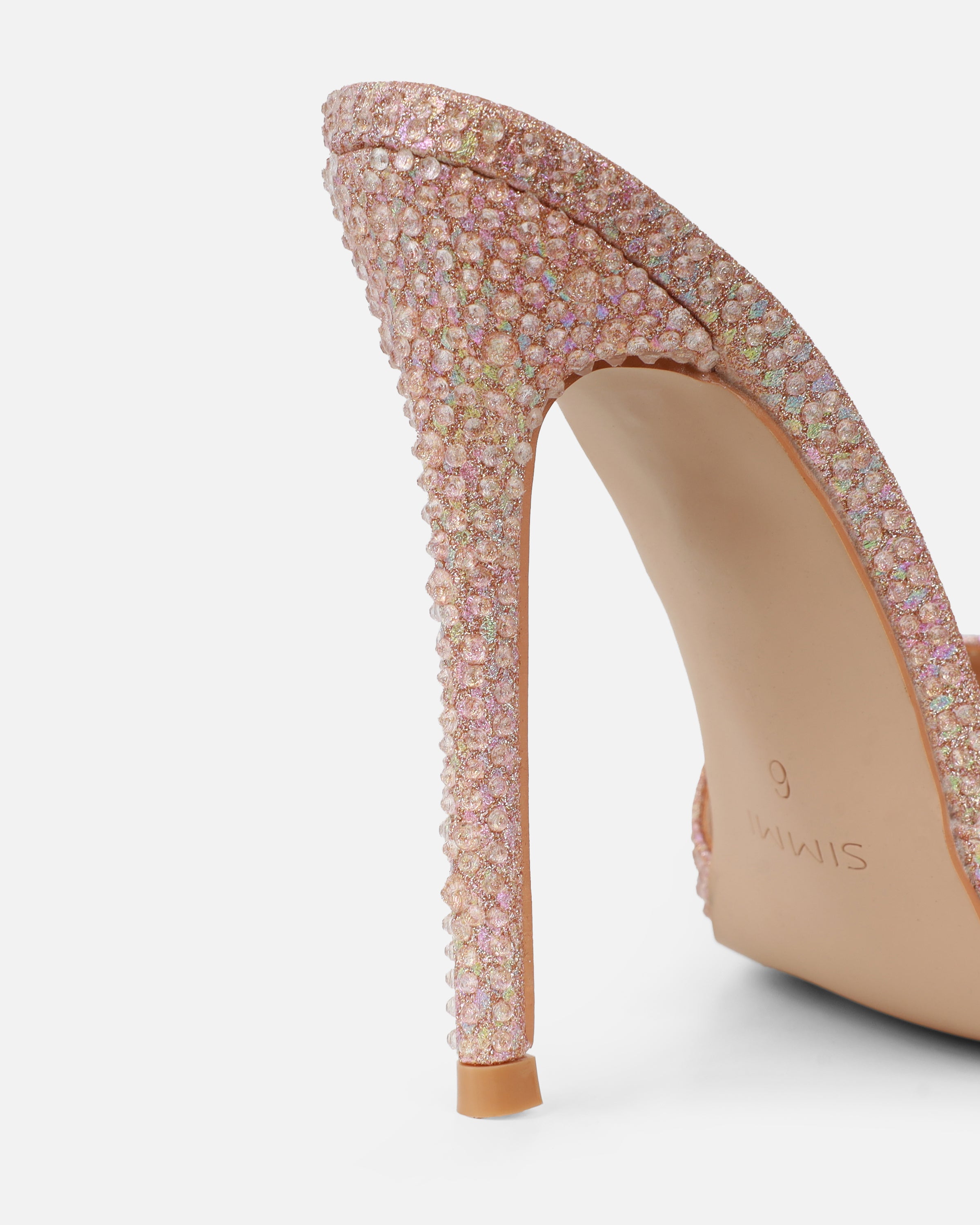 Reef Nude Glitter Snake Droplet Mule Sandals | SIMMI London