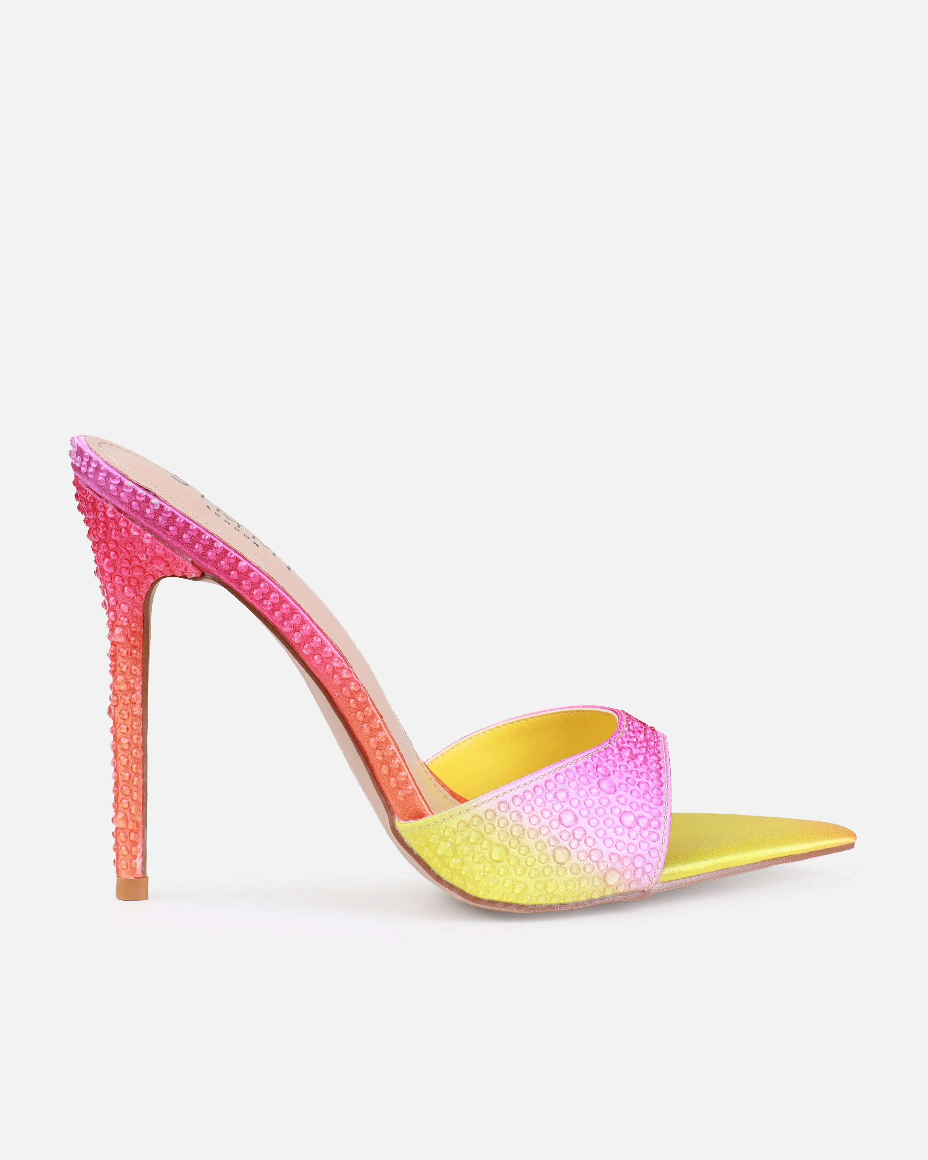 Tasha Ghouri Reef Orange Droplet Stiletto Mules | SIMMI London