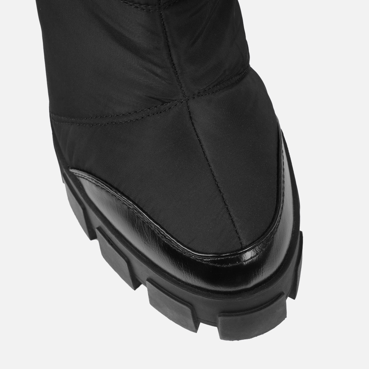 Frost Black Padded Block Heel Boots | SIMMI London