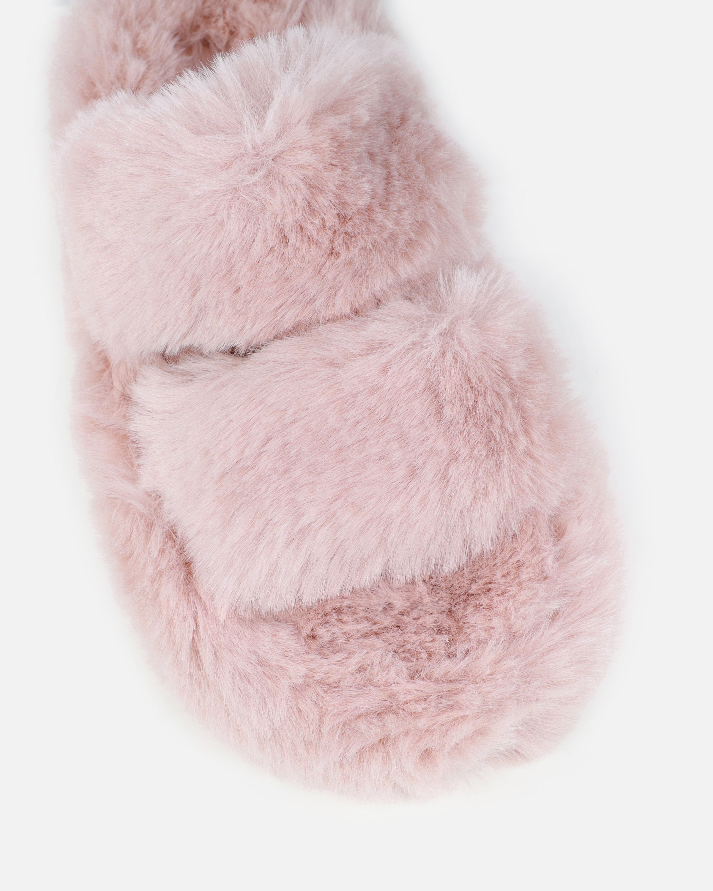 Fuzziest Blush Pink Faux Fur Fluffy Slippers | SIMMI London