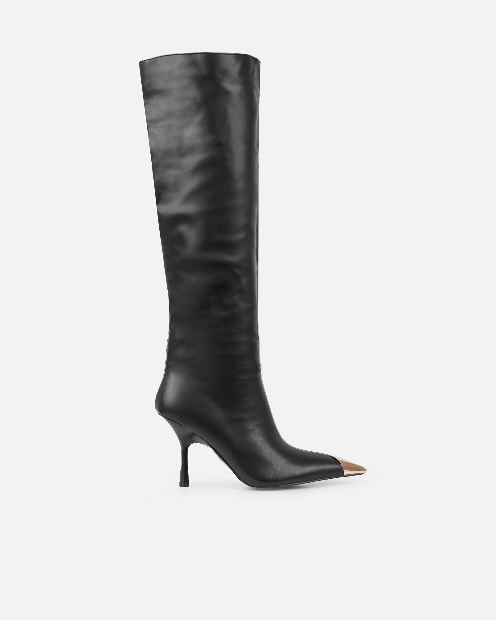 Garry Black Stiletto Heeled Boot With Toe Cap | SIMMI London