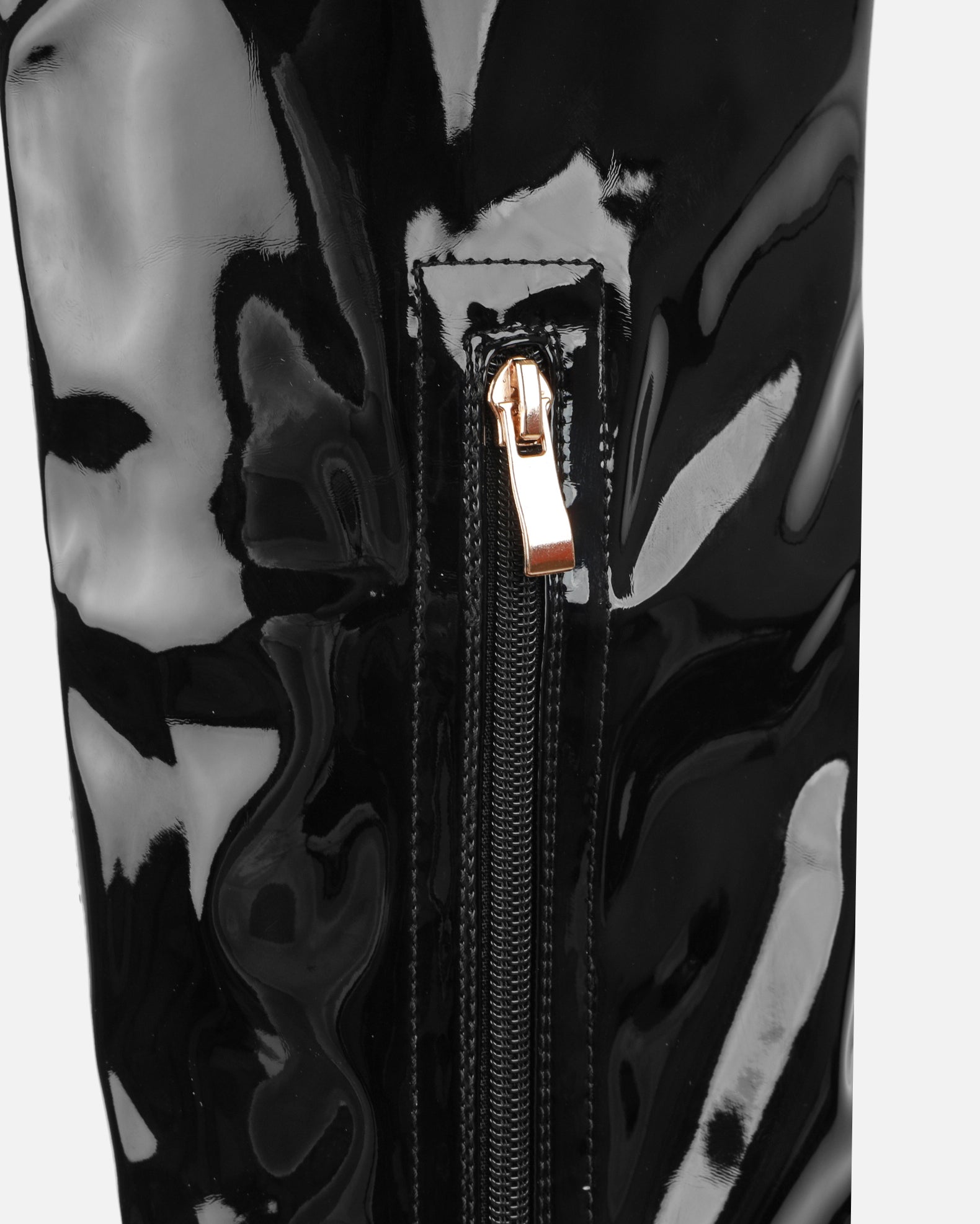 Vermont Black Patent Stretch Over The Knee Boots | SIMMI London