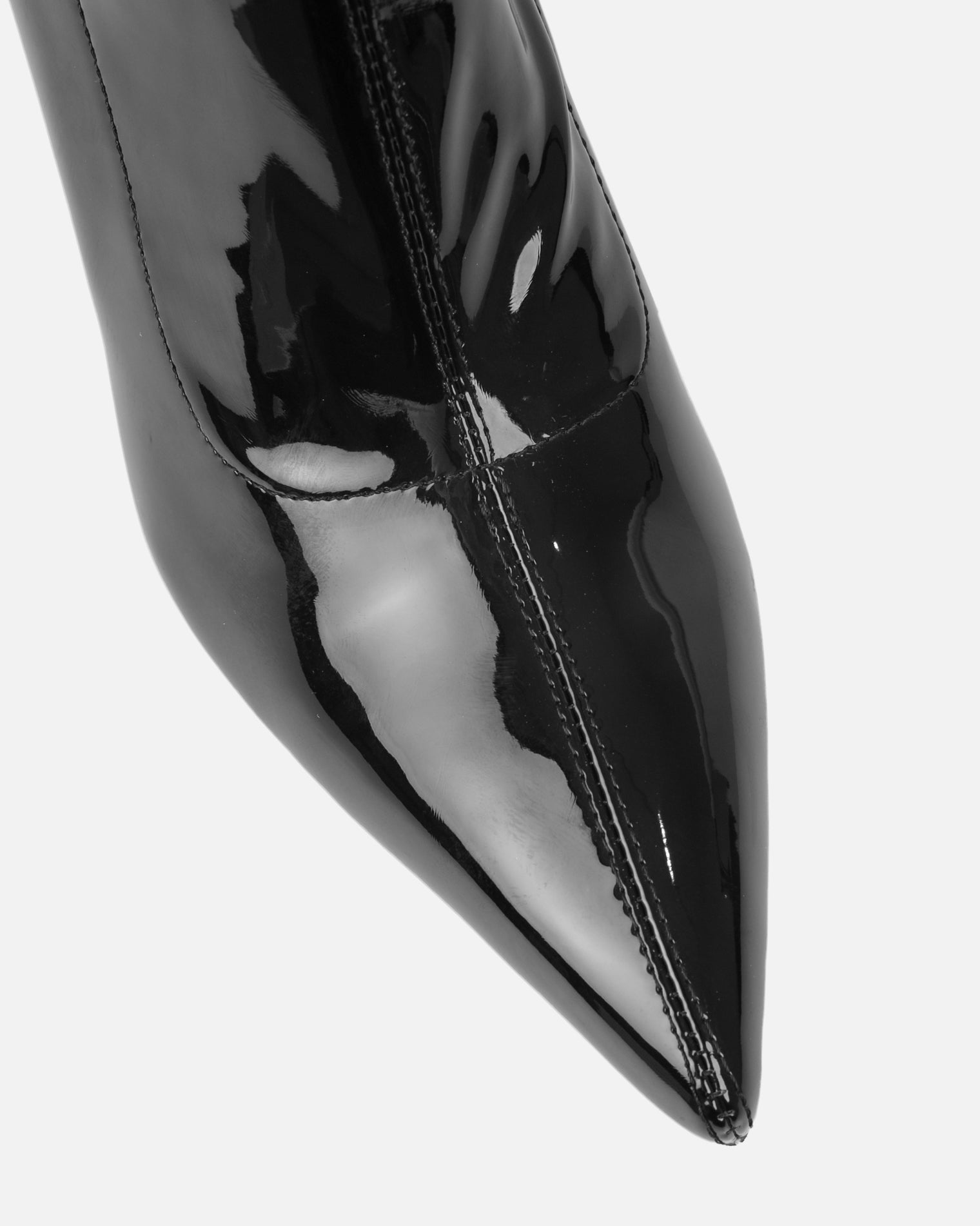 Vermont Black Patent Stretch Over The Knee Boots | SIMMI London